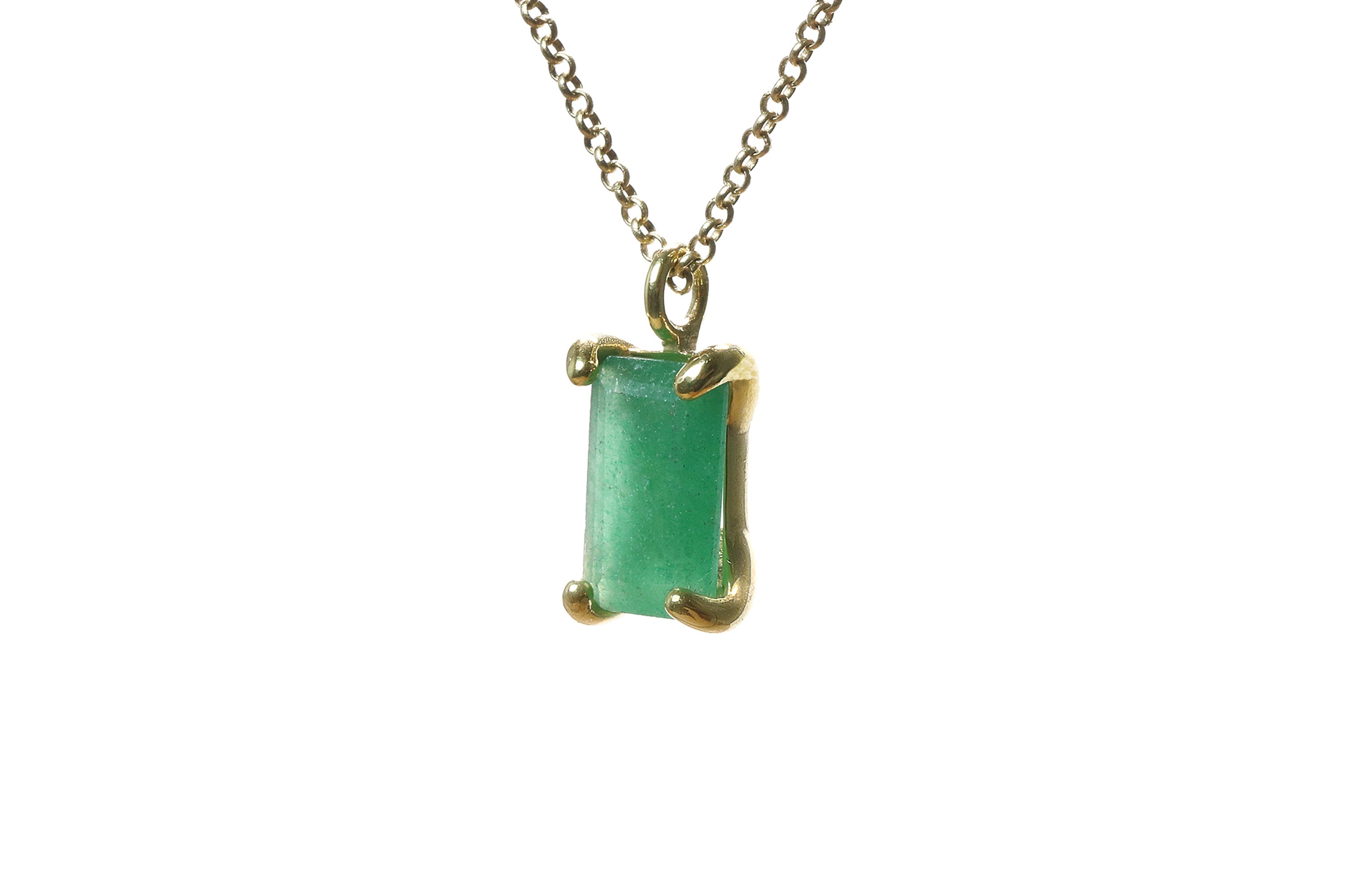 Green Aventurine Pendant Gold Necklace necklaces Anemone Unique