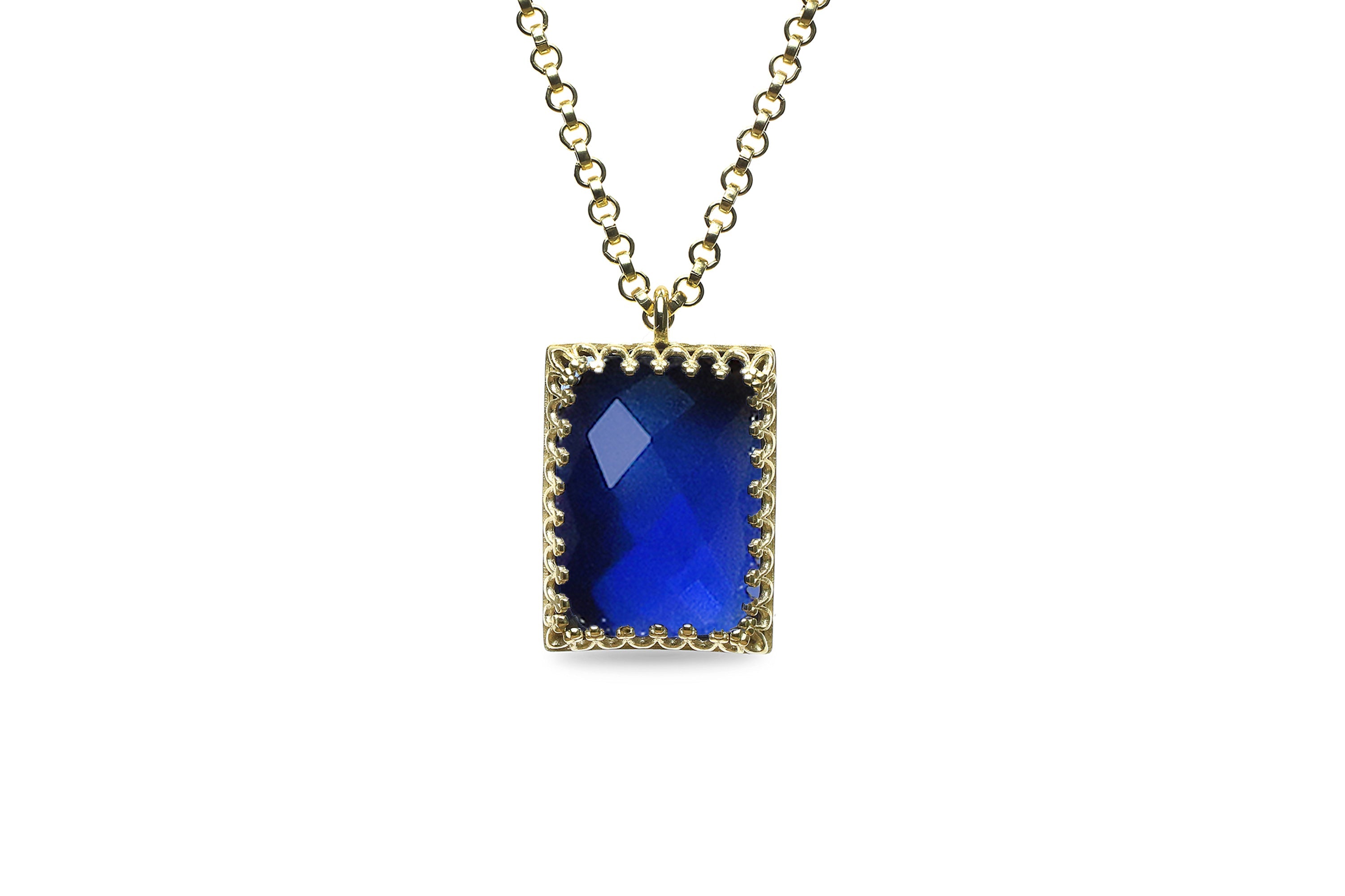 Exquisite Customizable Sapphire Gold Necklace necklaces Anemone Jewelry