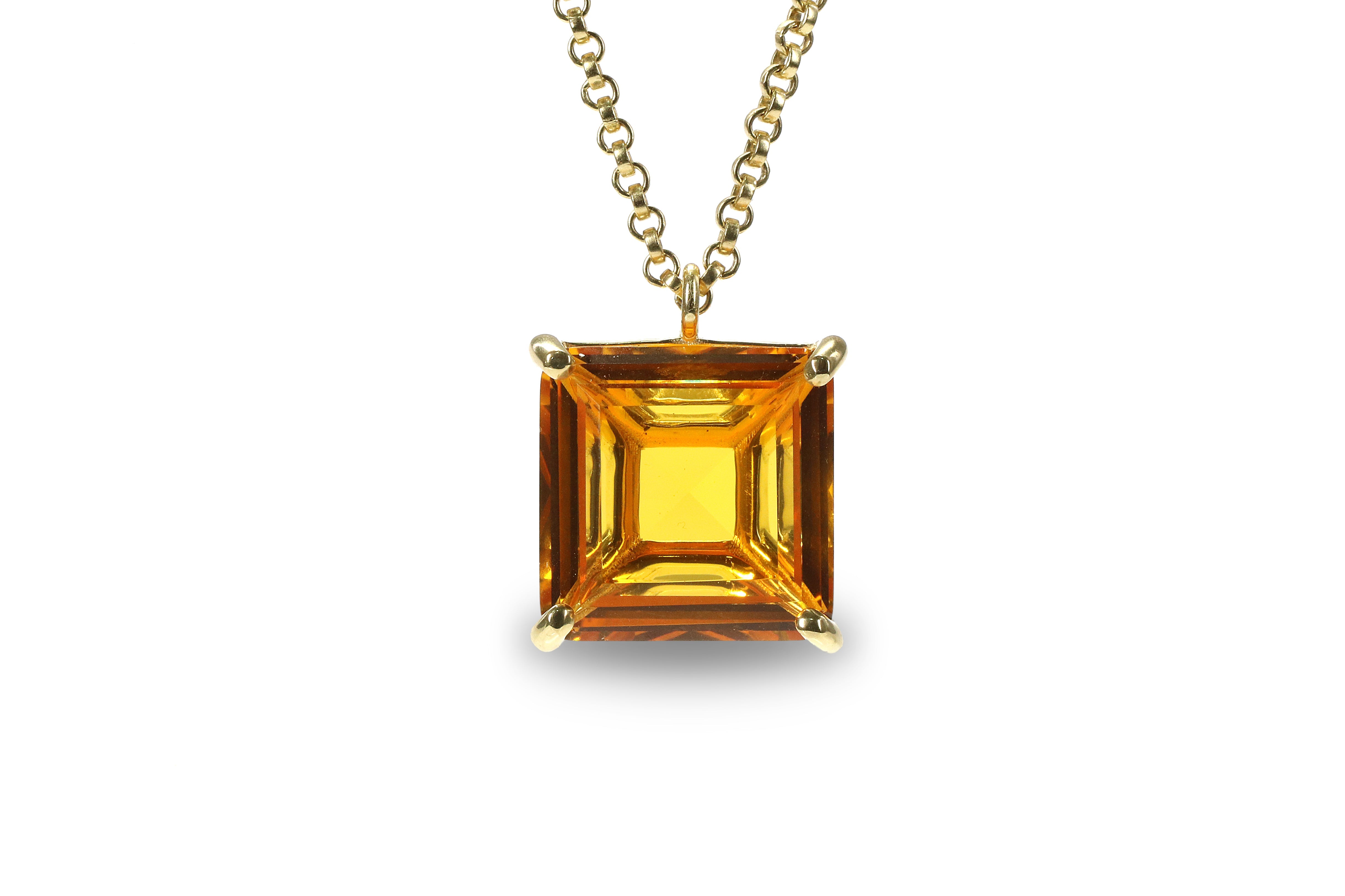 Brilliant November Birthstone Citrine Pendant Necklace necklaces Anemone Jewelry