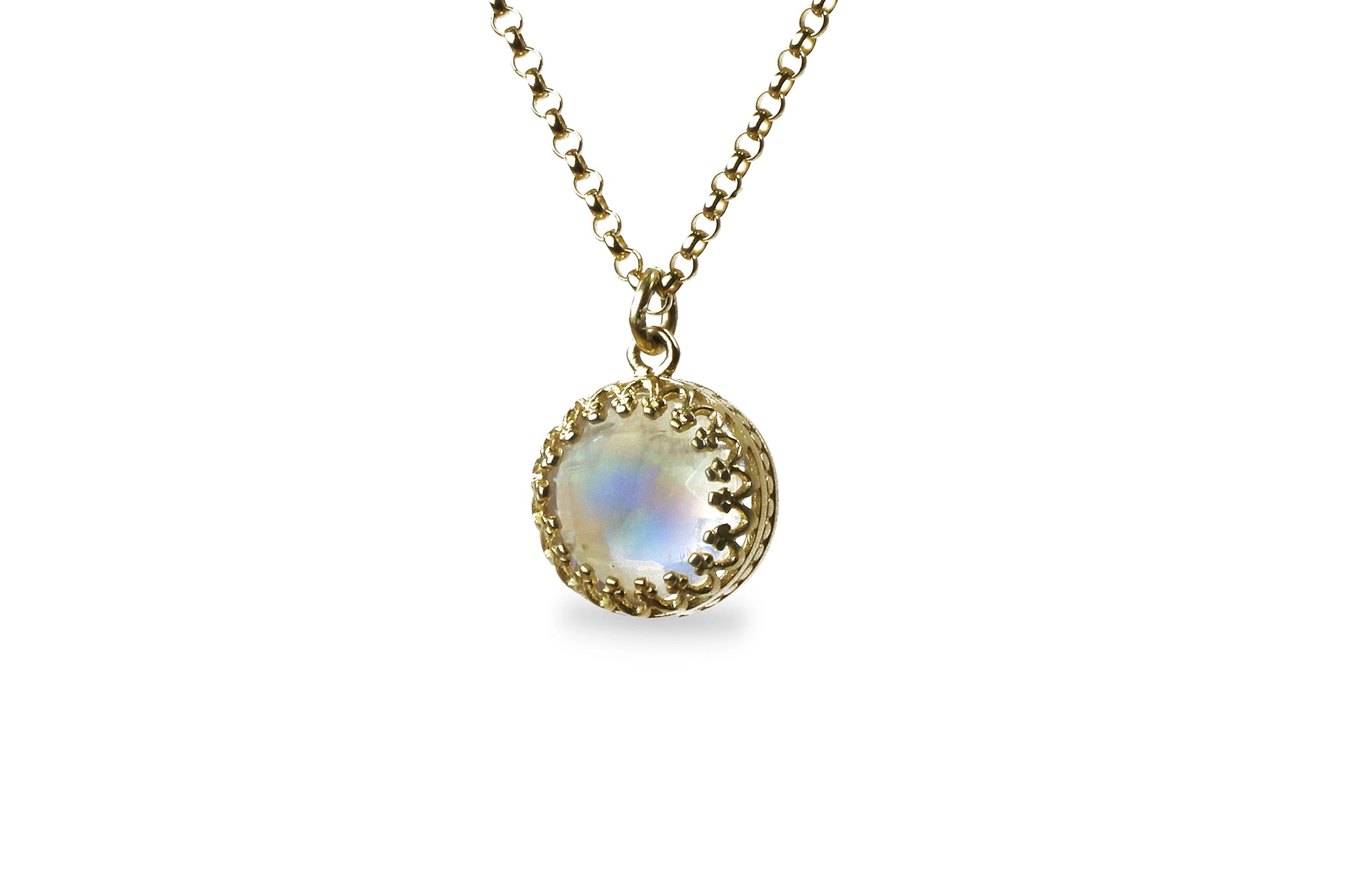 Pretty Moonstone Pendant Gold Necklace necklaces Anemone Jewelry