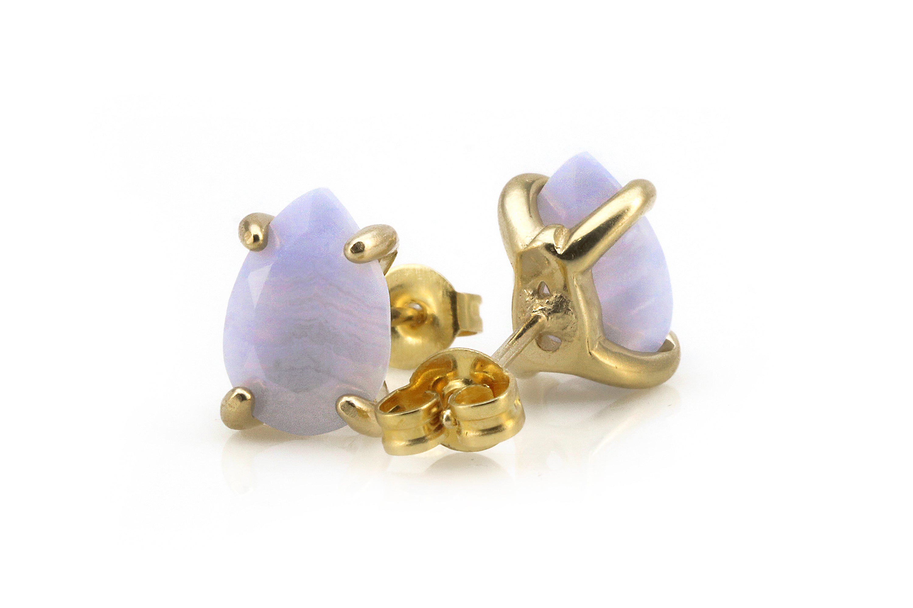 Lace Agate Pear Sterling Silver Earrings Earrings Anemone Unique