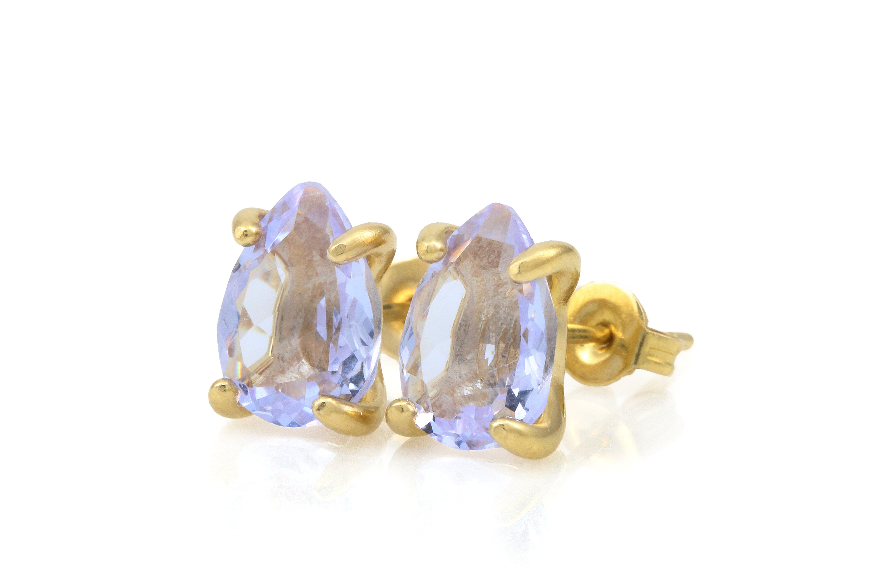 Pear Lustrous Tanzanite Gold Earrings Earrings Anemone Unique