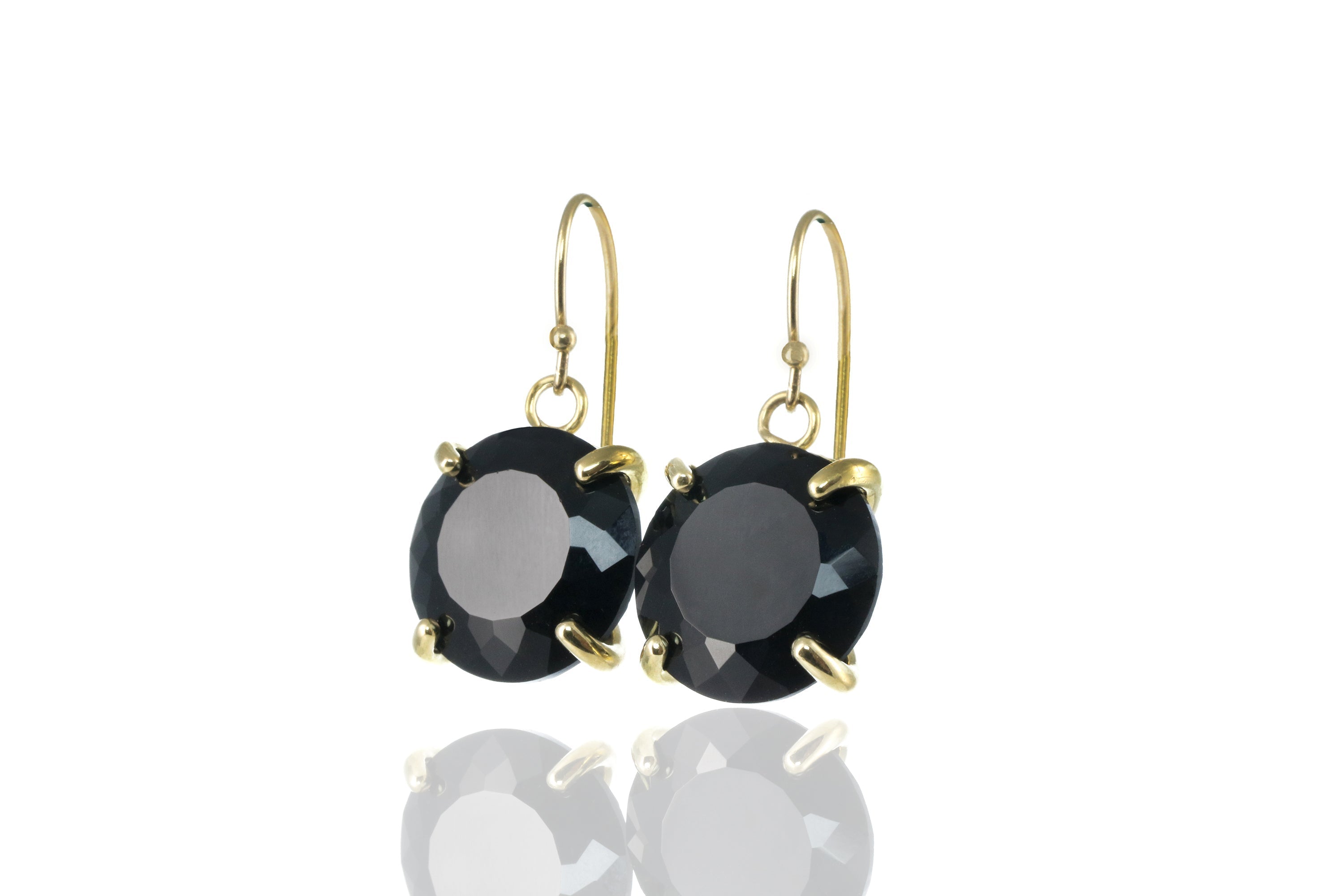 Alluring Black Onyx Gold Earrings Earrings Anemone Jewelry