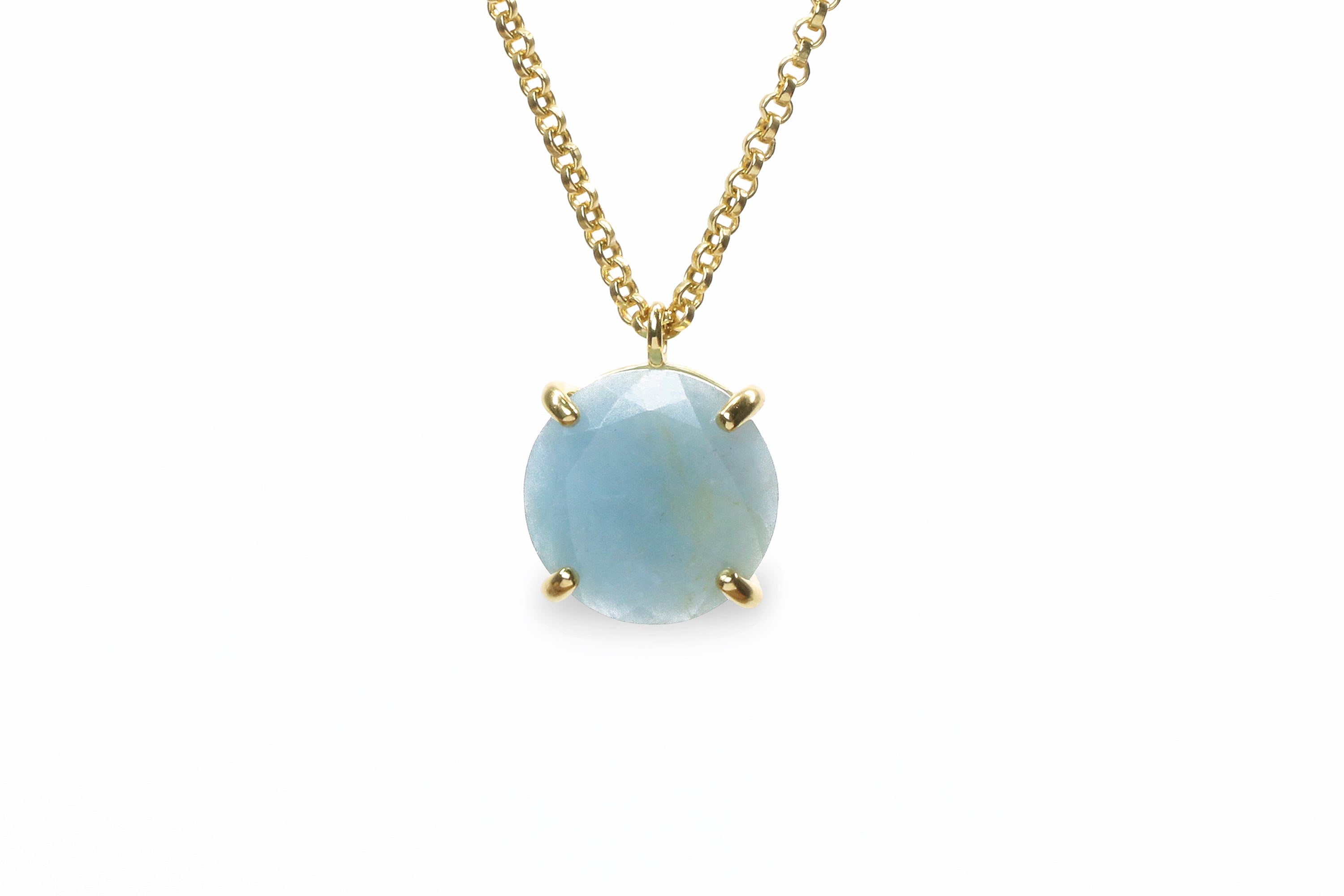 Gold Aquamarine Statement Necklace necklaces Anemone Jewelry