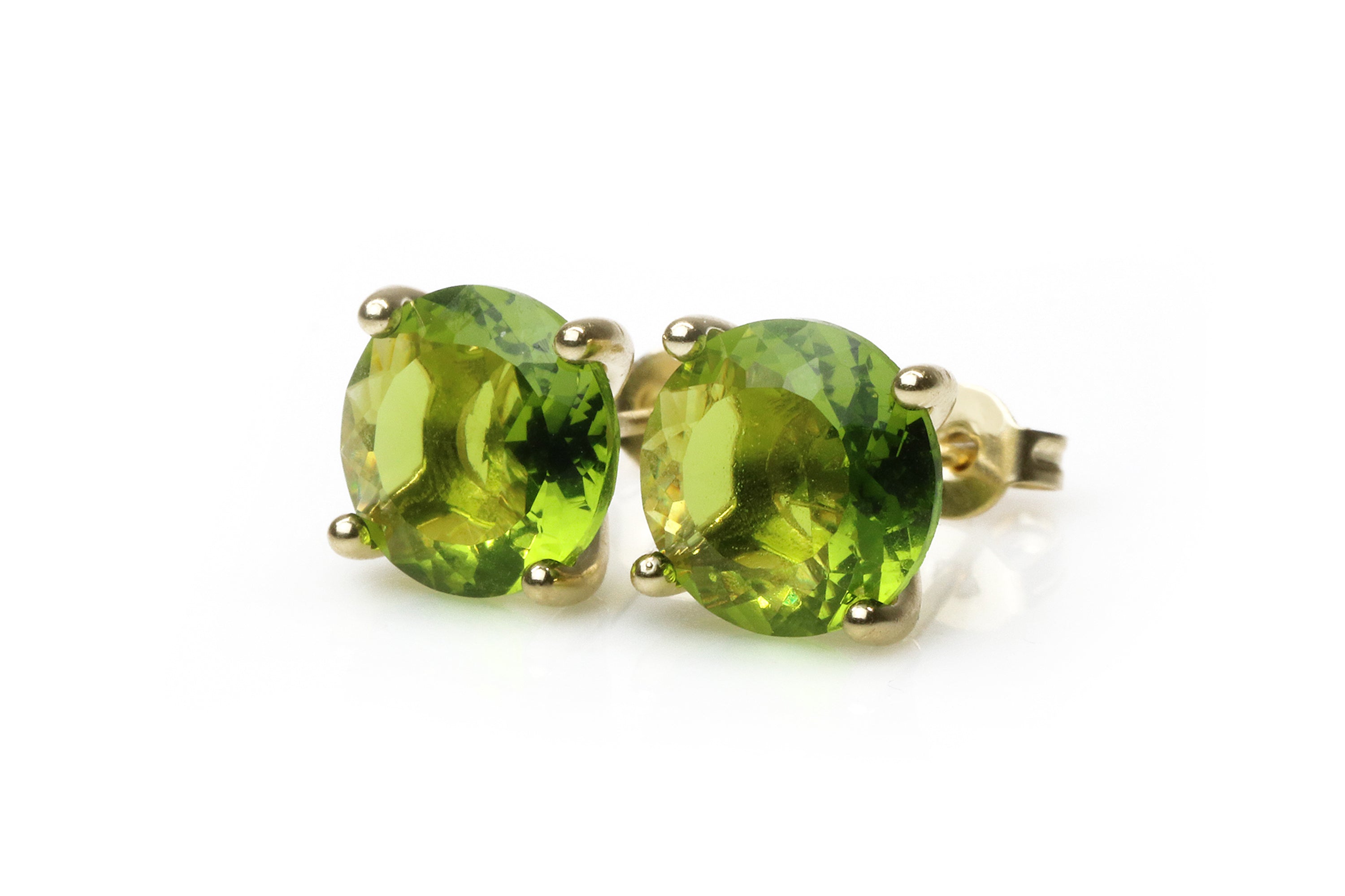 Glam Peridot Gold Stud Earrings Earrings Anemone Unique