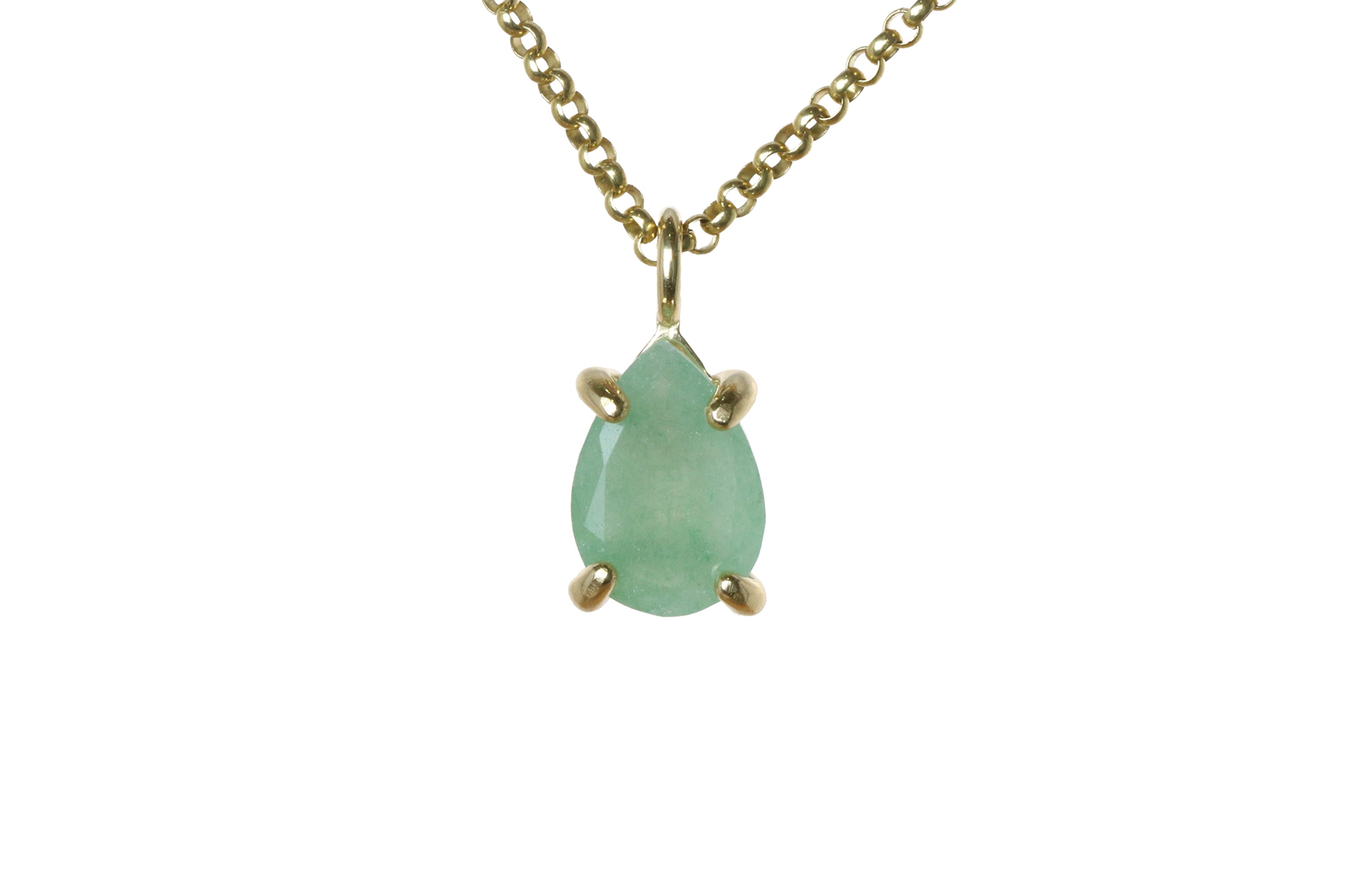 Pretty Green Aventurine Gold Necklace necklaces Anemone Unique