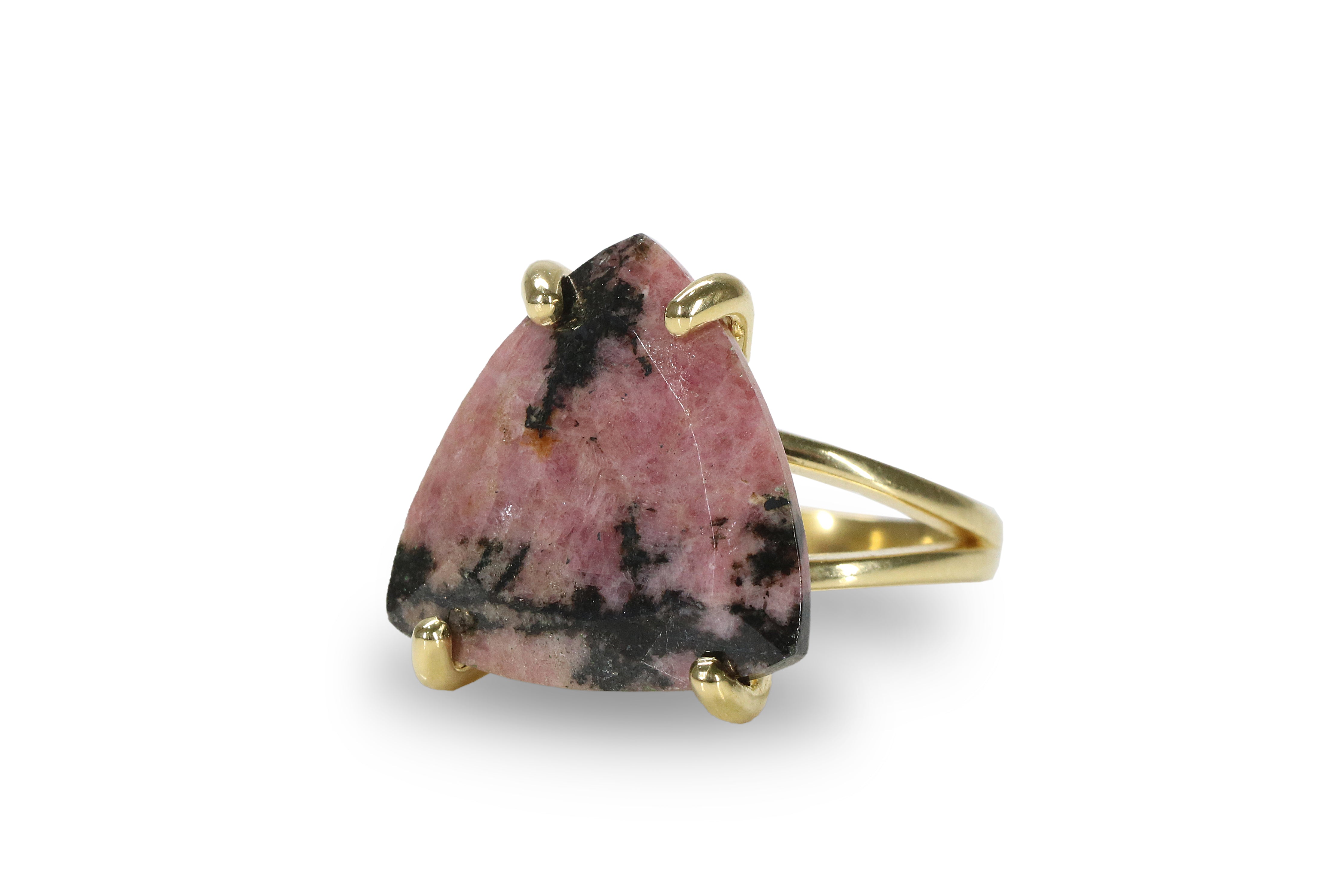 Rhodonite Ring in 14k Gold-filled Ring Band Rings Anemone Jewelry