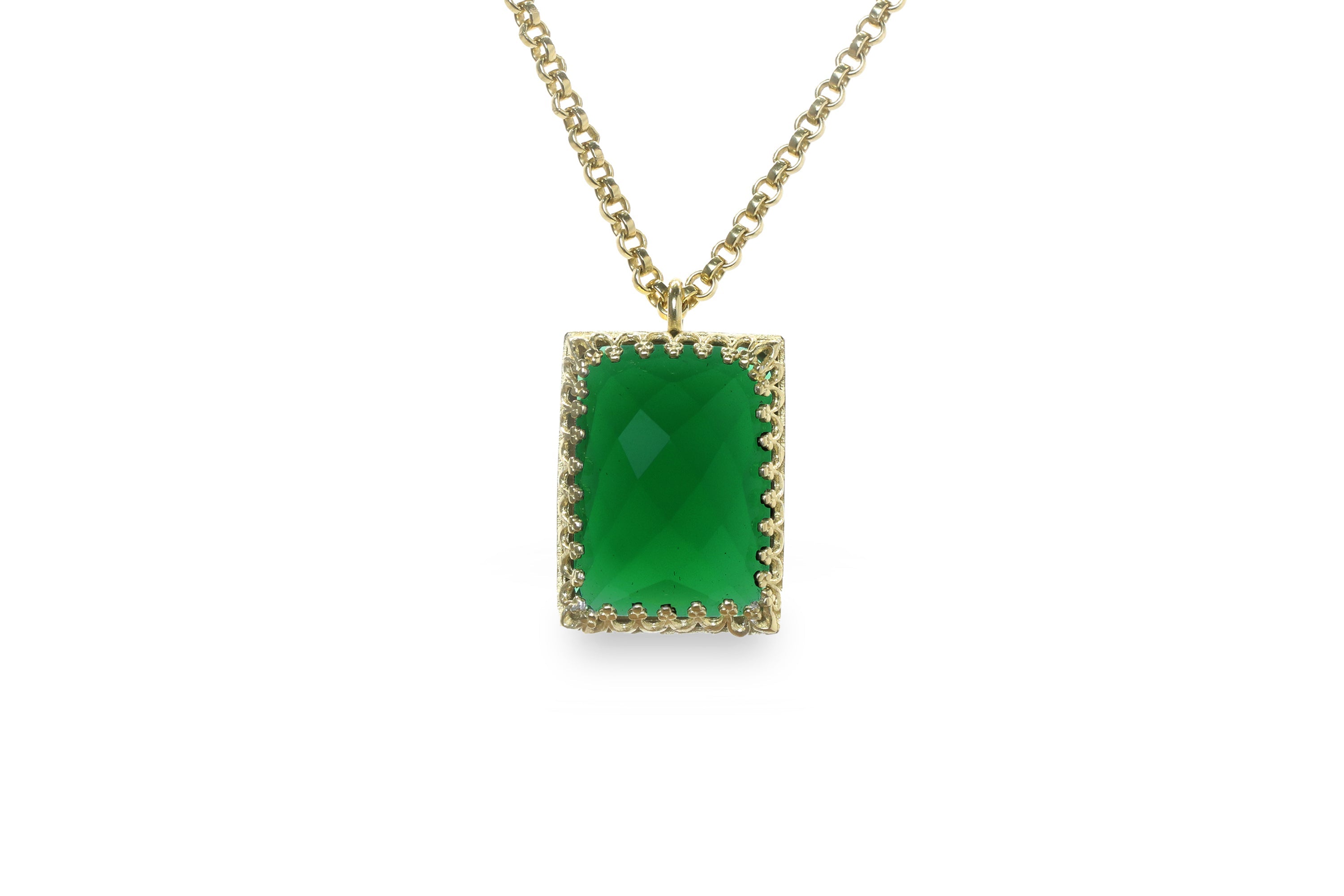 Amusing Emerald Gold Filled Necklace necklaces Anemone Jewelry