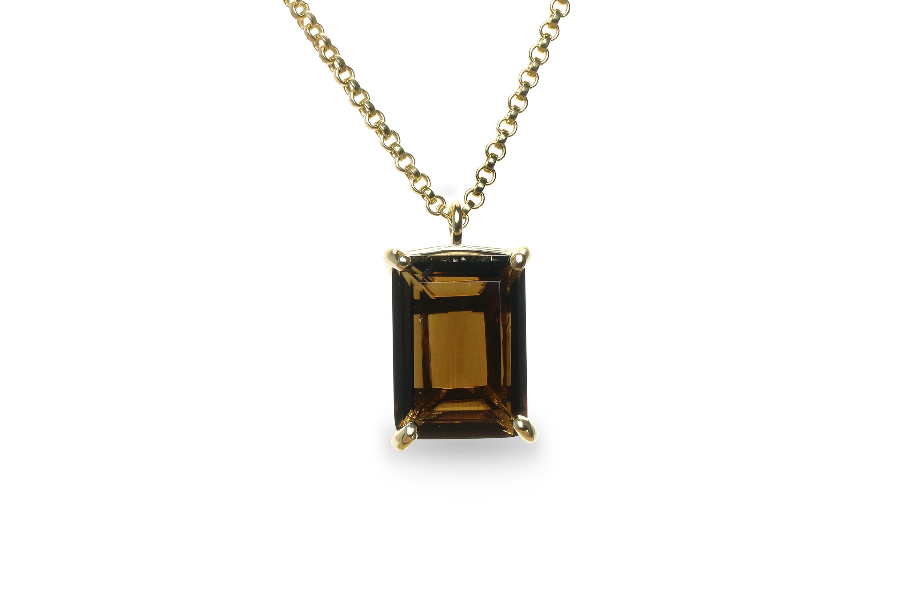 Rectangle Smoky Quartz Necklace necklaces Anemone Jewelry