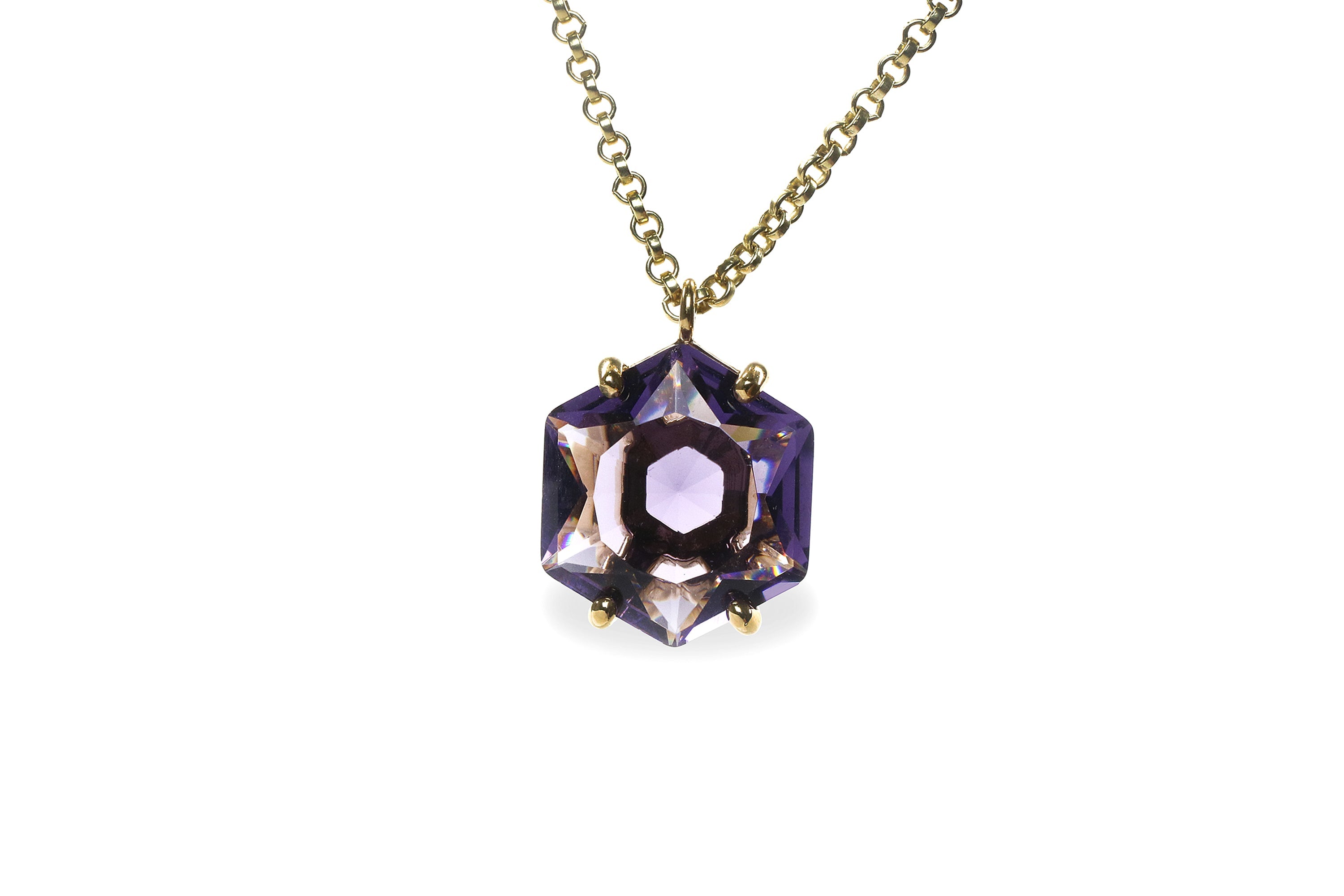 Amethyst Necklace in Gold necklaces Anemone Jewelry