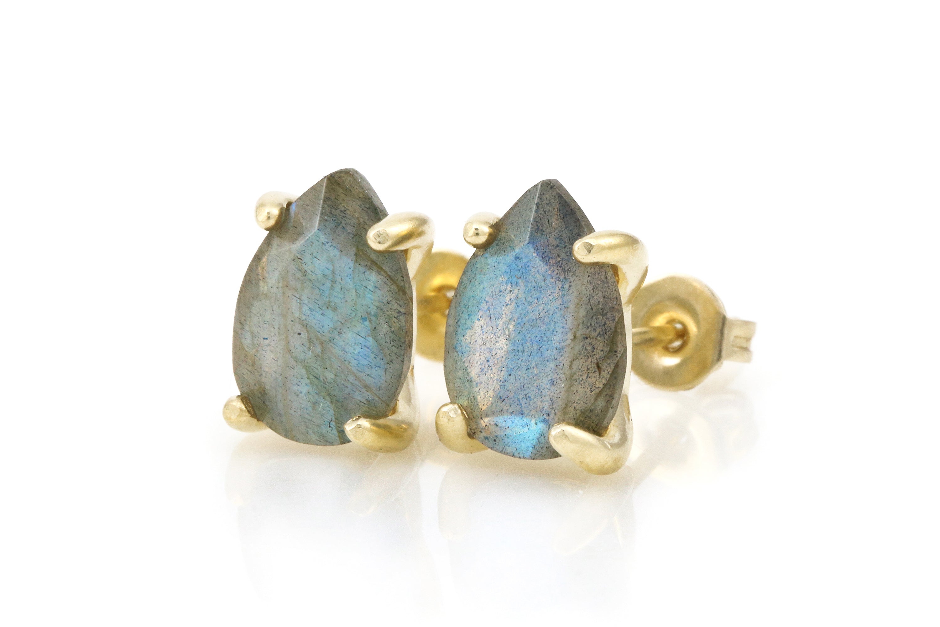 Dainty Pear Labradorite Gold Earrings Earrings Anemone Unique