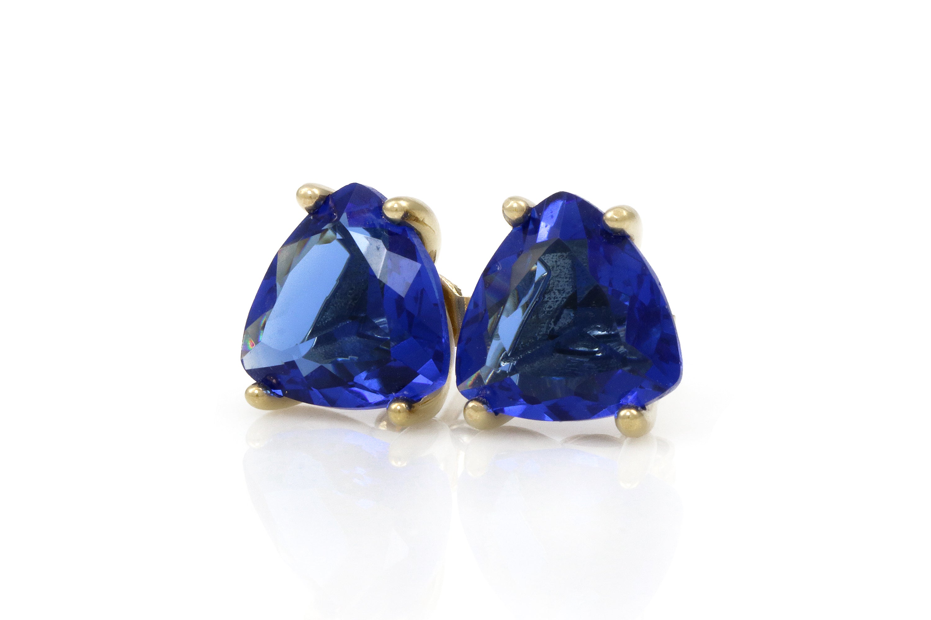 Sapphire Statement Gold Stud Earrings Earrings Anemone Unique
