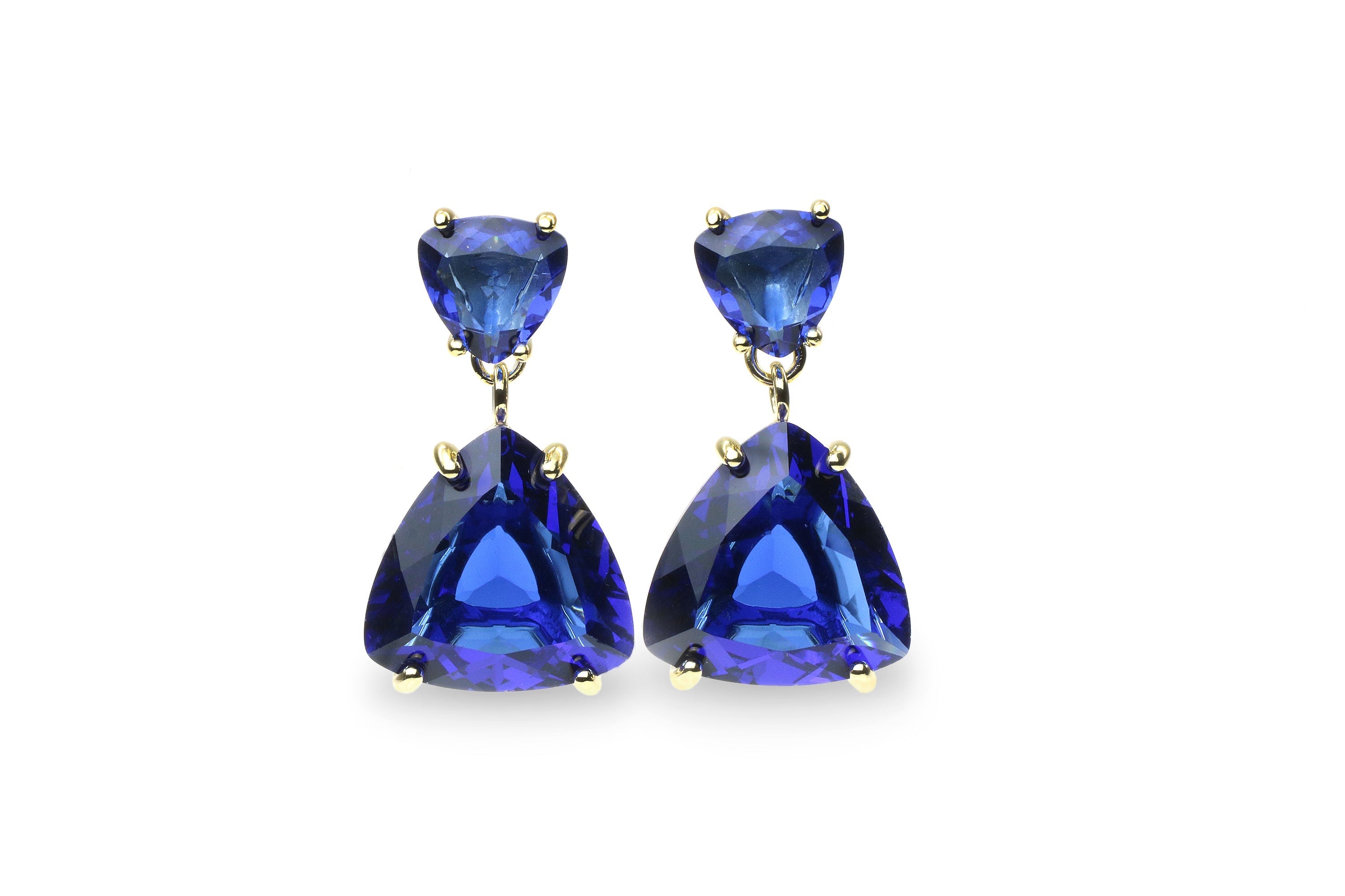 Vibrant Sapphire Earrings in 14k Gold Earrings Anemone Jewelry