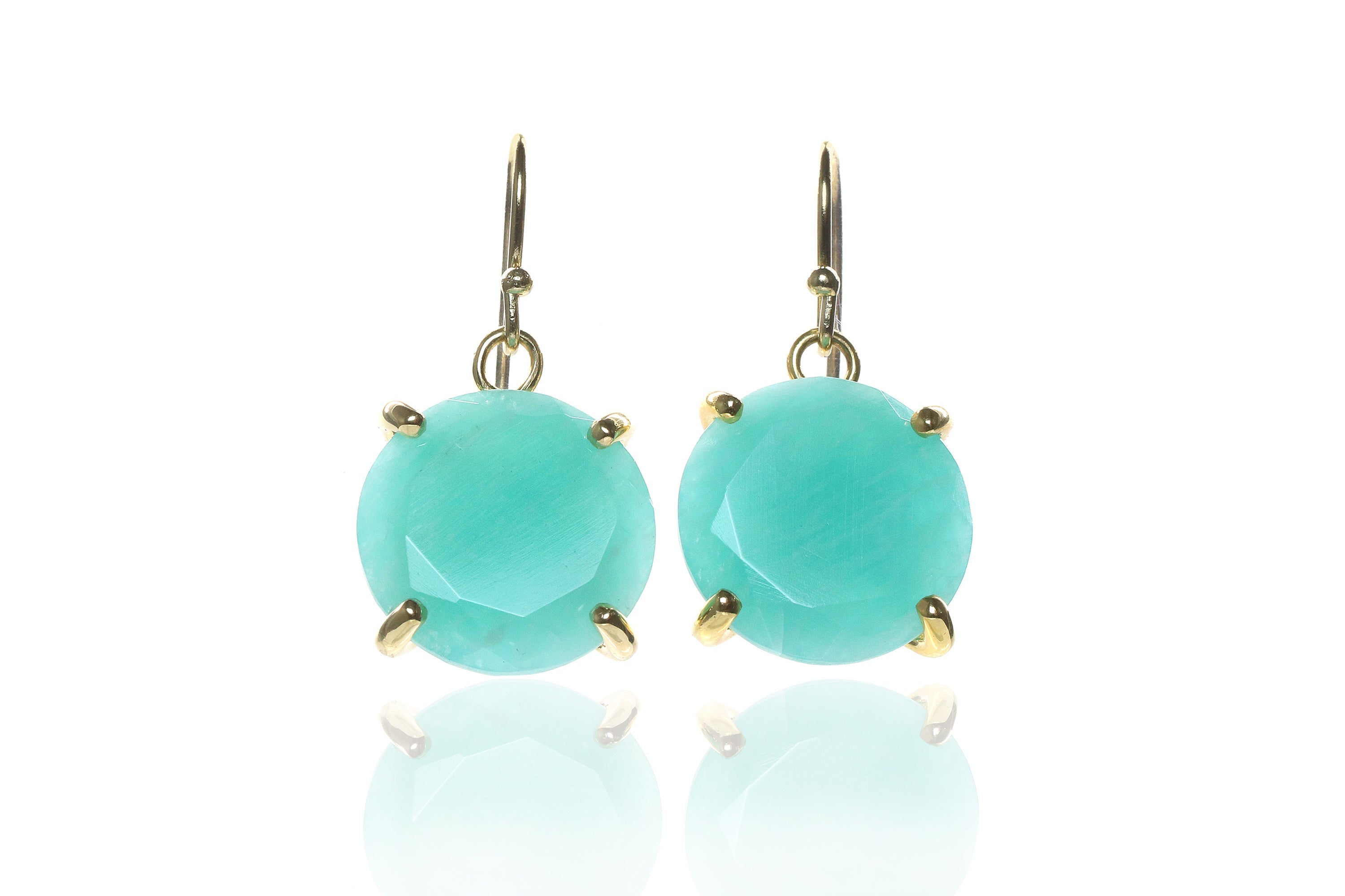 Vibrant Amazonite Gold Earrings Earrings Anemone Jewelry