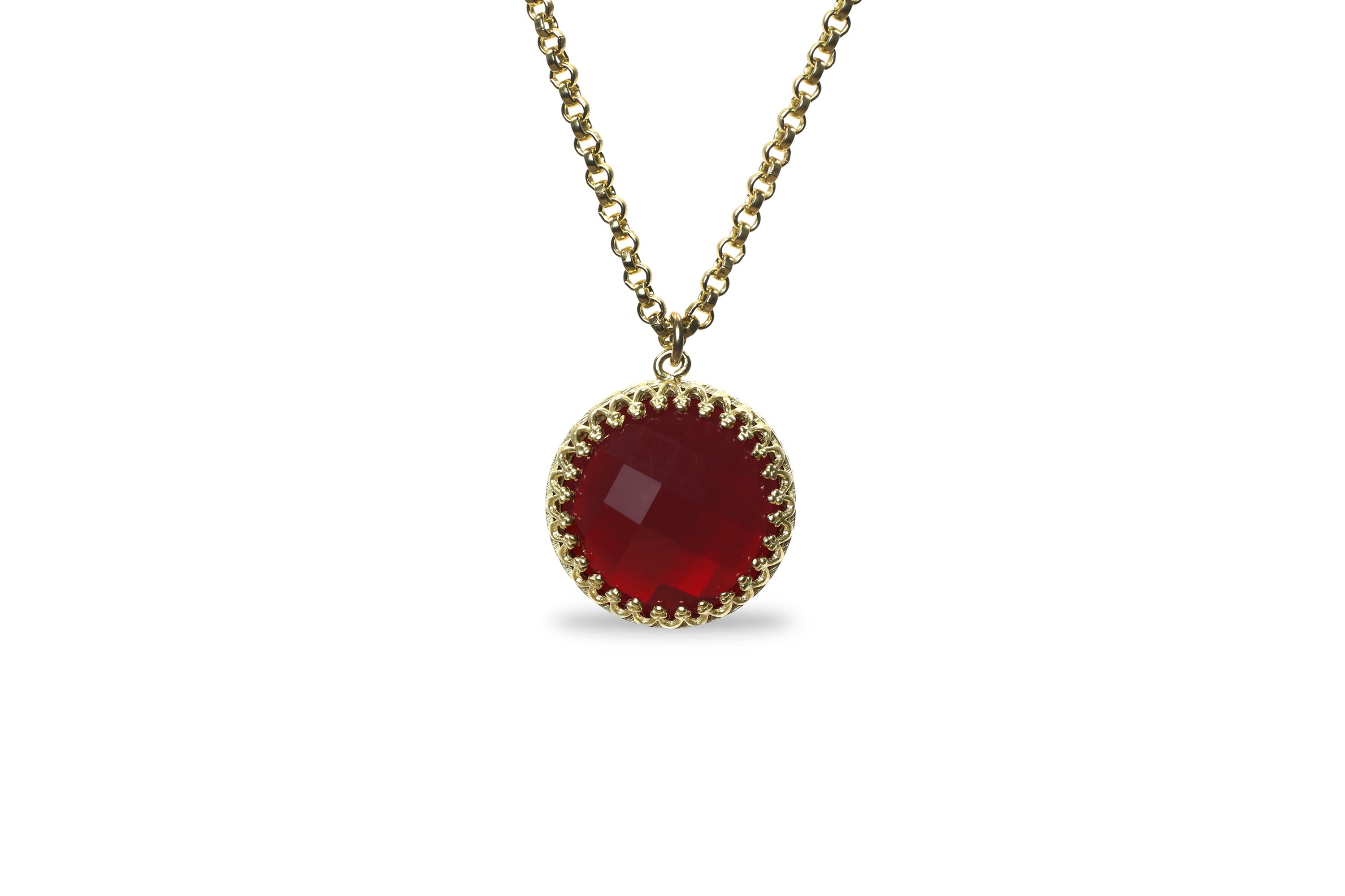 Vibrant Red Garnet Pendant Necklace necklaces Anemone Jewelry