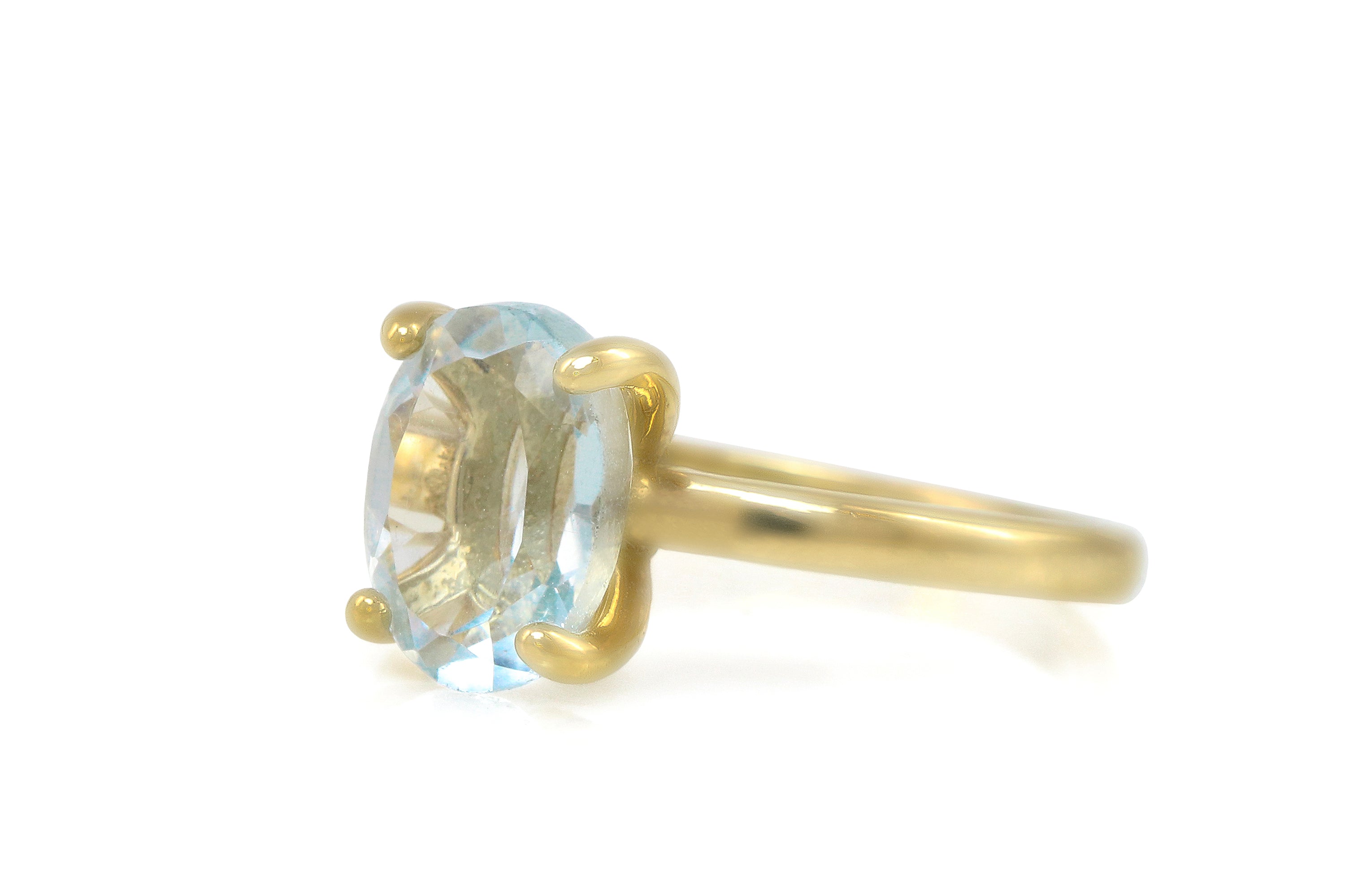 Lustrous Gold Filled Oval Topaz Ring Rings Anemone Unique