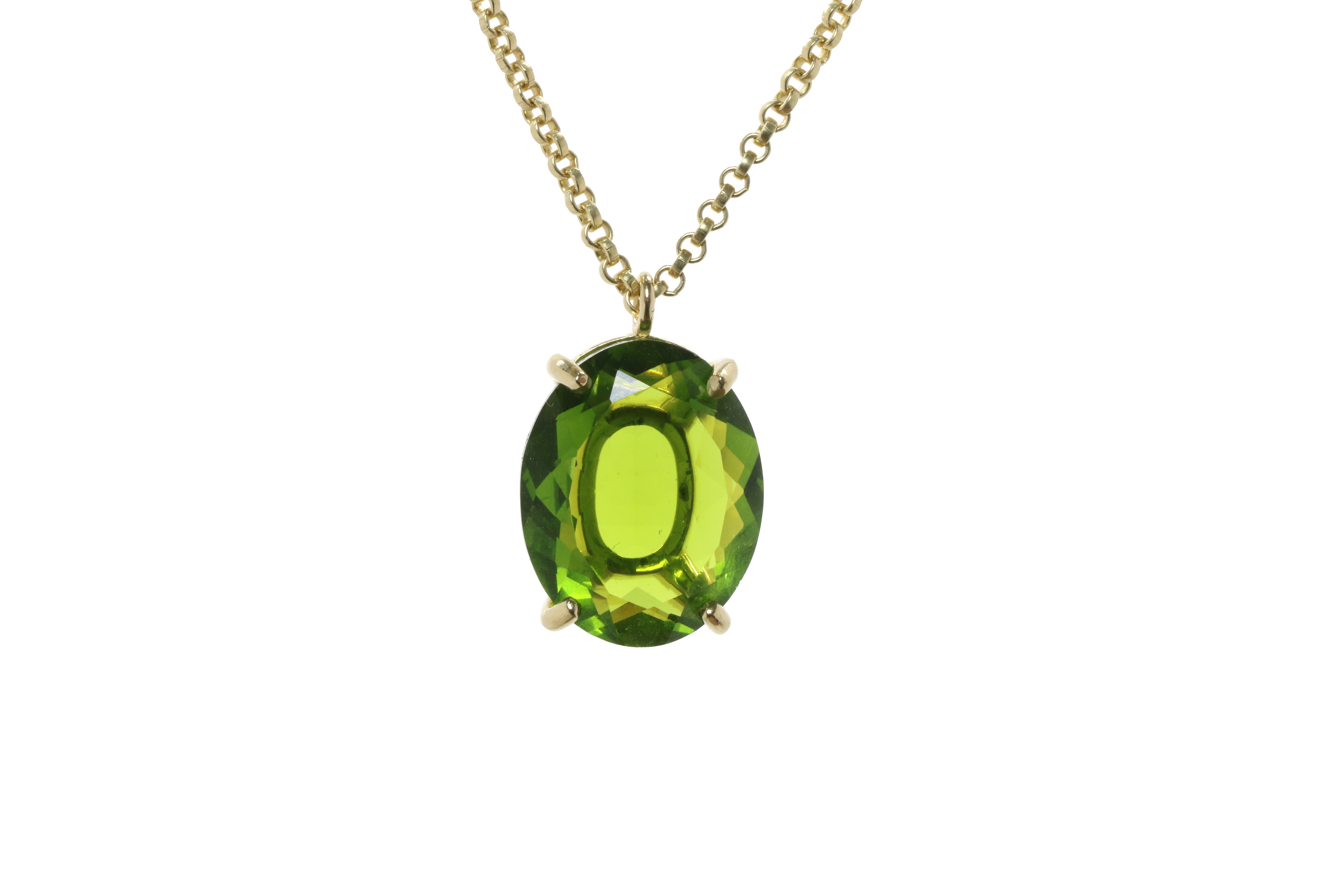 14k Gold Handmade Peridot Jewelry Gold Necklace necklaces Anemone Jewelry