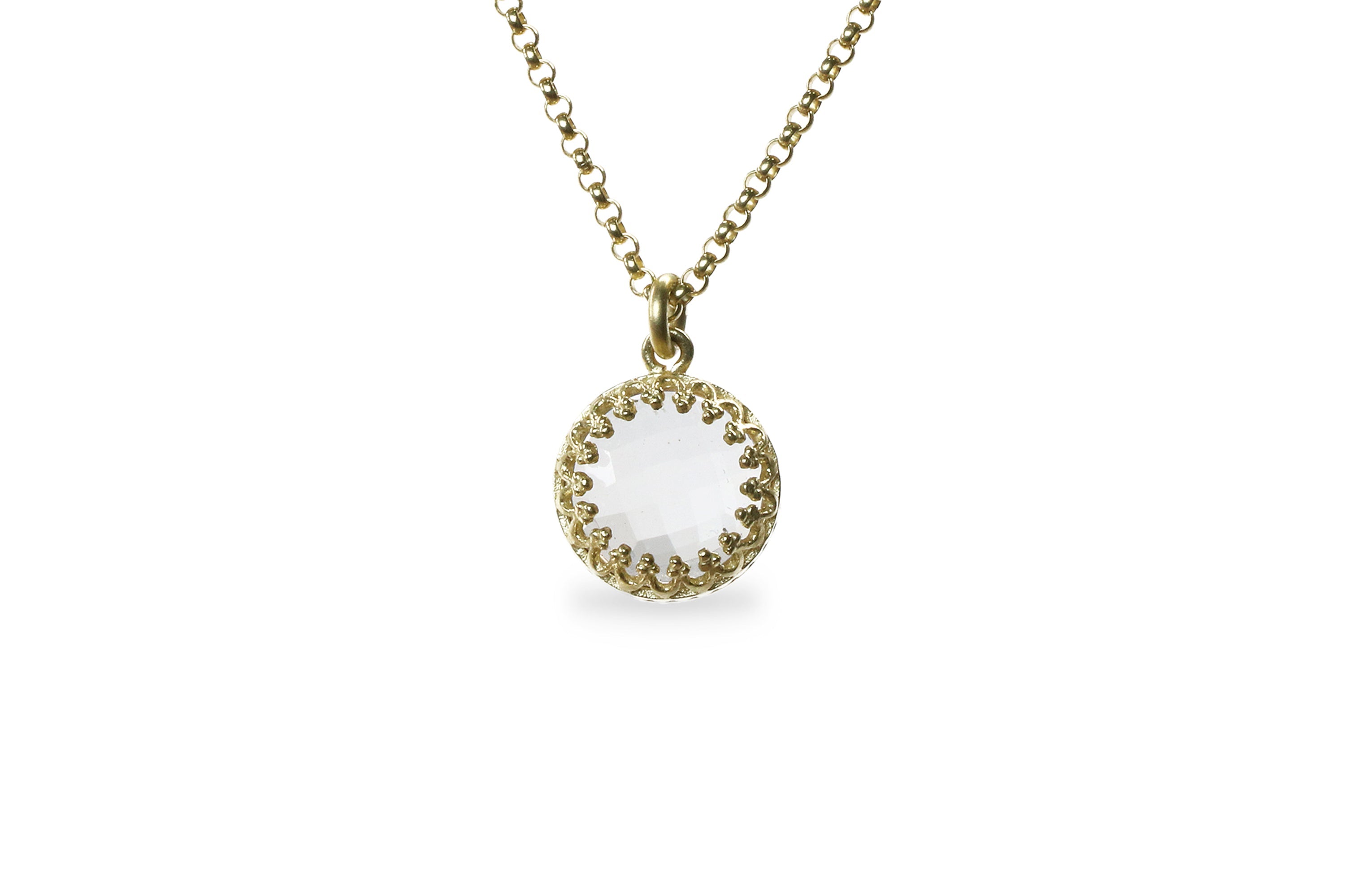 Delicate Quartz Crystal Gold Necklace necklaces Anemone Jewelry