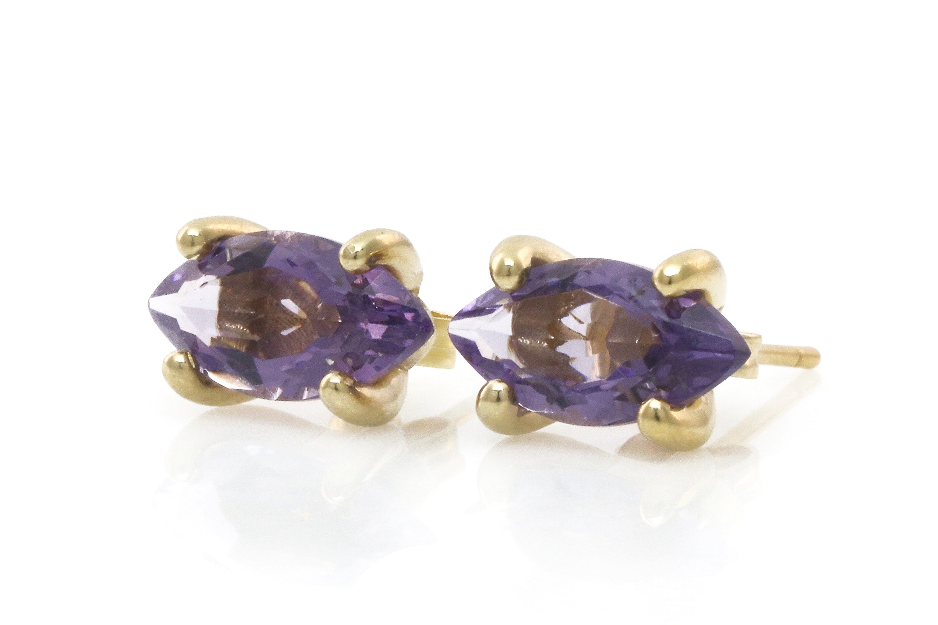 Artisan Amethyst Gold Jewelry Earrings Earrings Anemone Unique