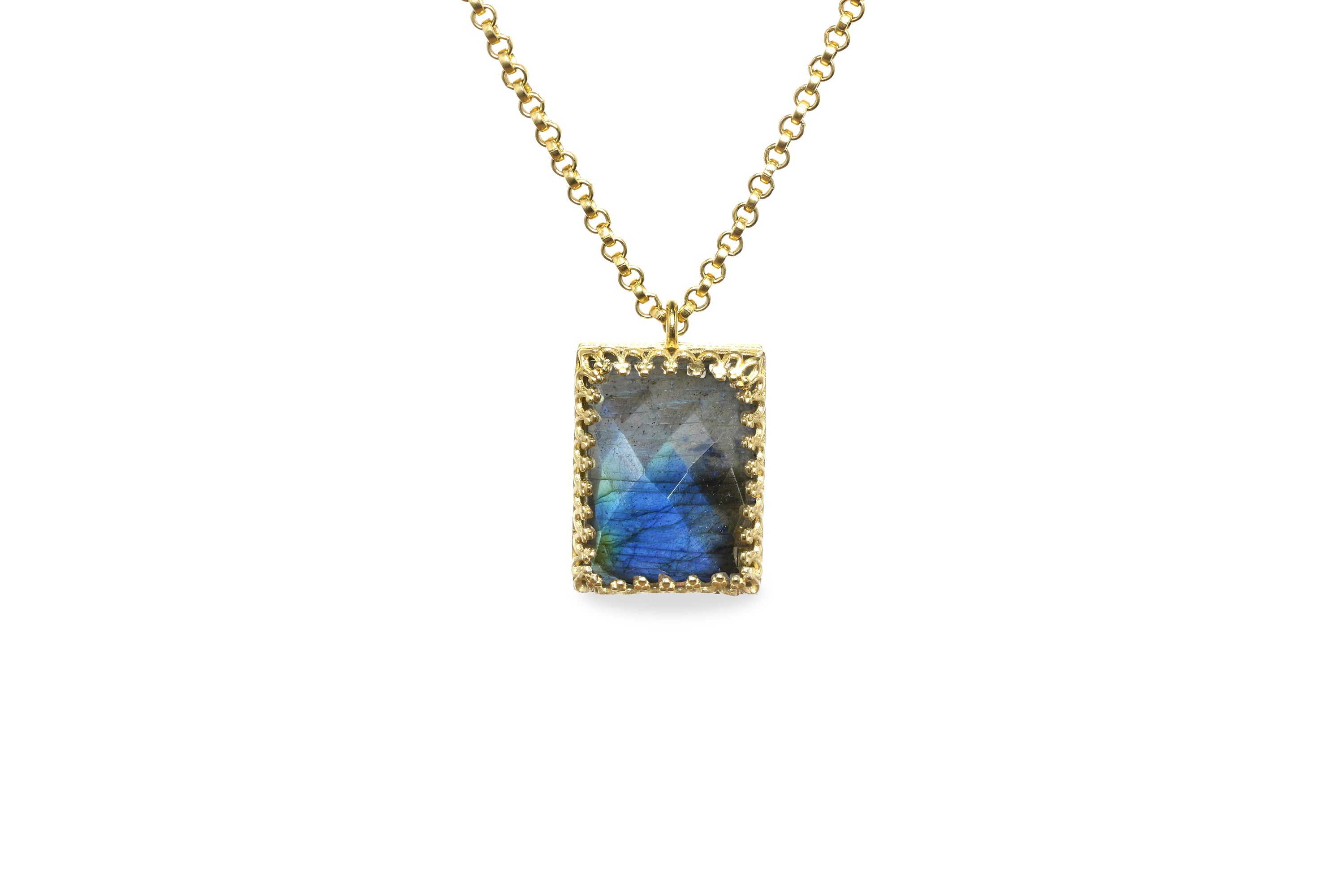 Luminescent Labradorite Gold Filled Necklace necklaces Anemone Jewelry
