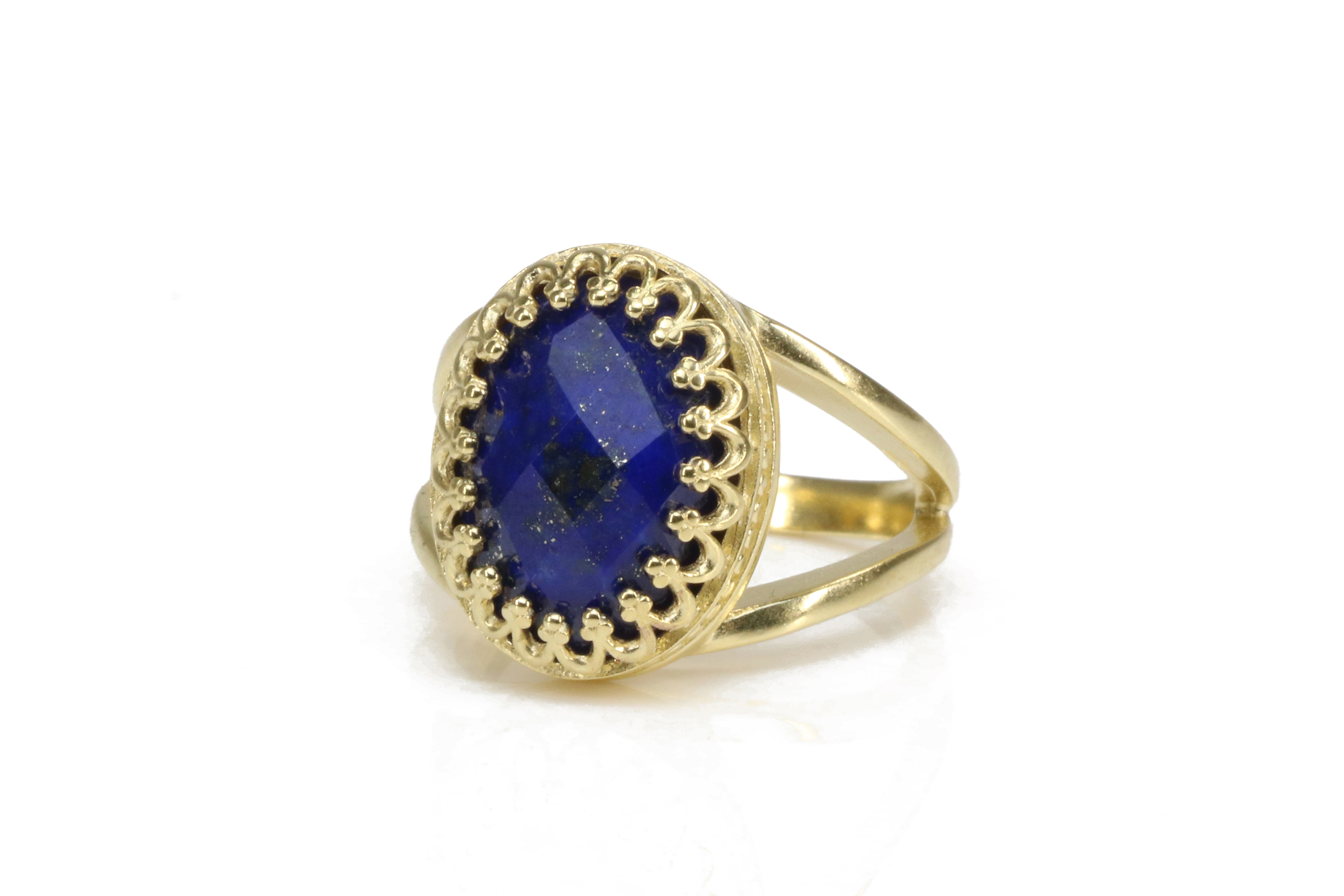 Charming Lapis Lazuli in 925 Sterling Silver Rings Anemone Jewelry