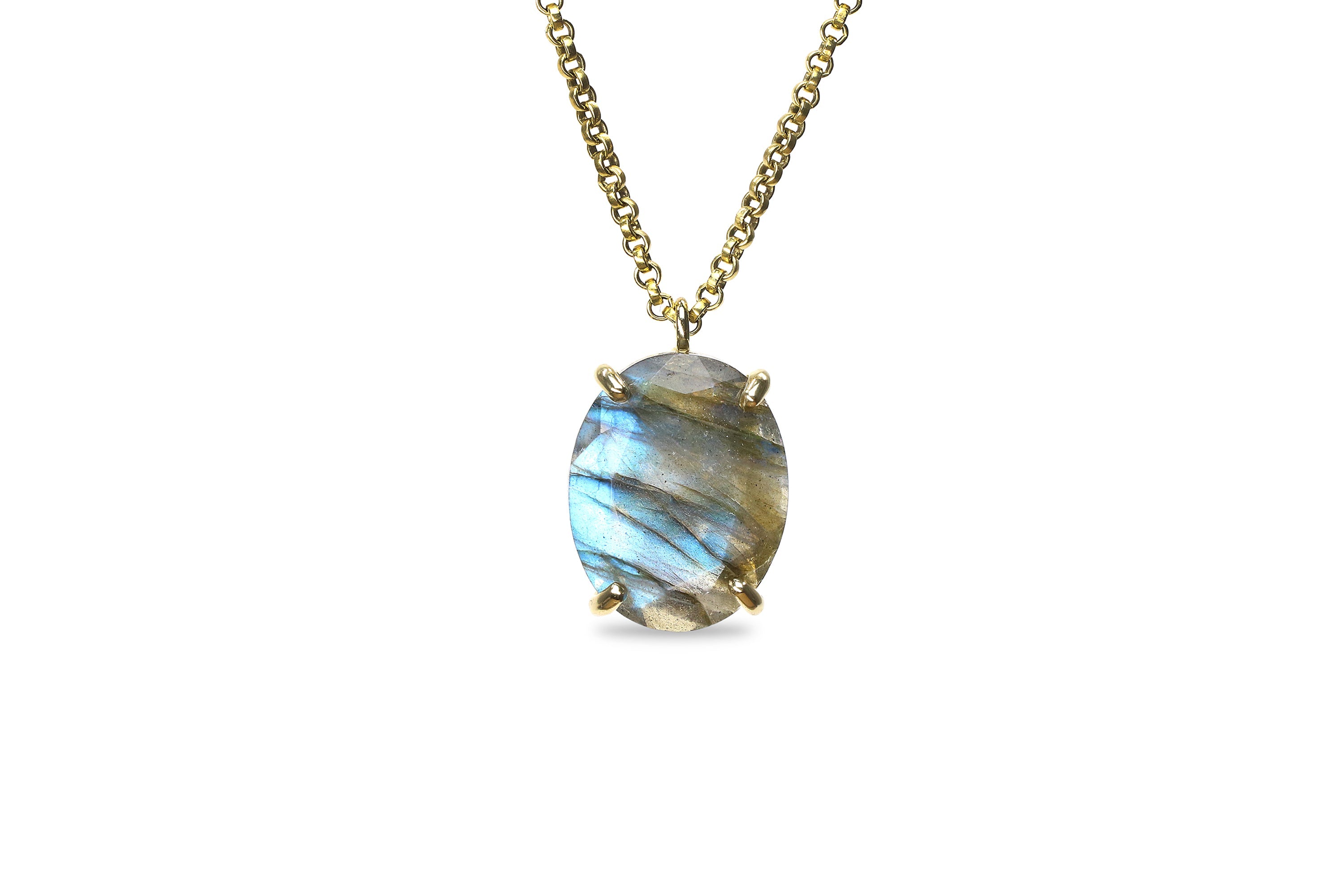 Charming Gold Labradorite Pendant Necklace necklaces Anemone Jewelry