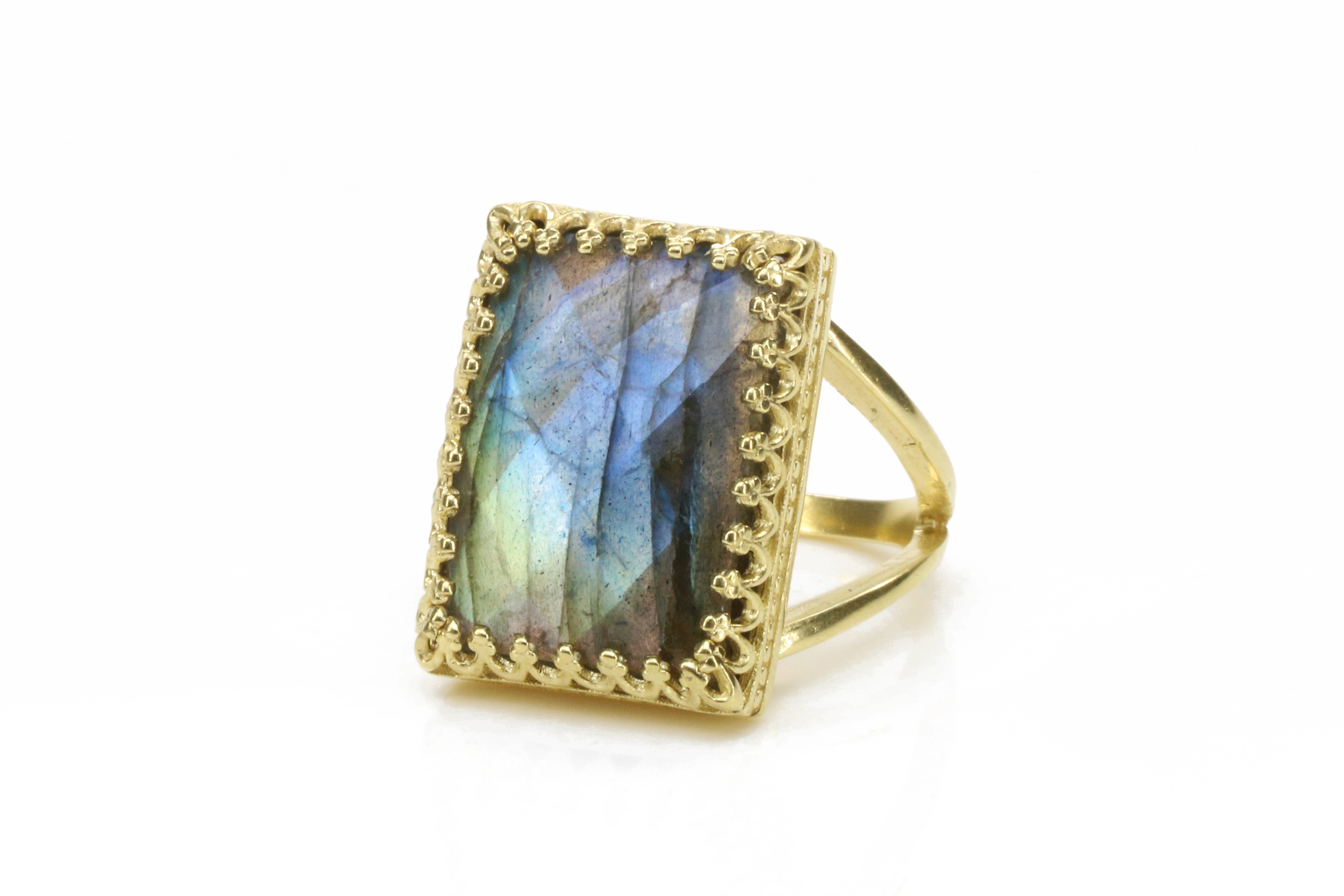 Labradorite in 14k Gold-filled Ring Band Rings Anemone Jewelry