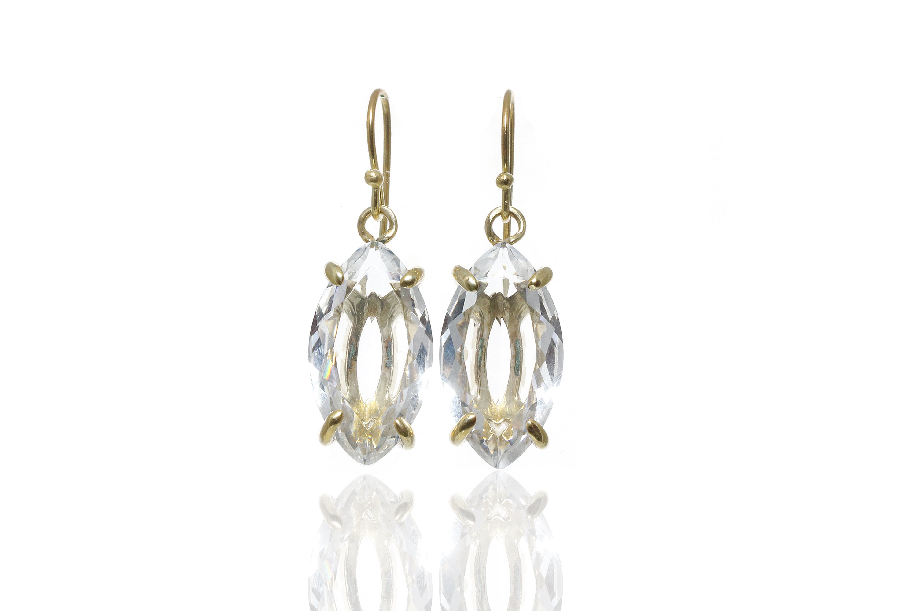 Marquise Quartz Crystal Gold Filled Earrings Earrings Anemone Jewelry