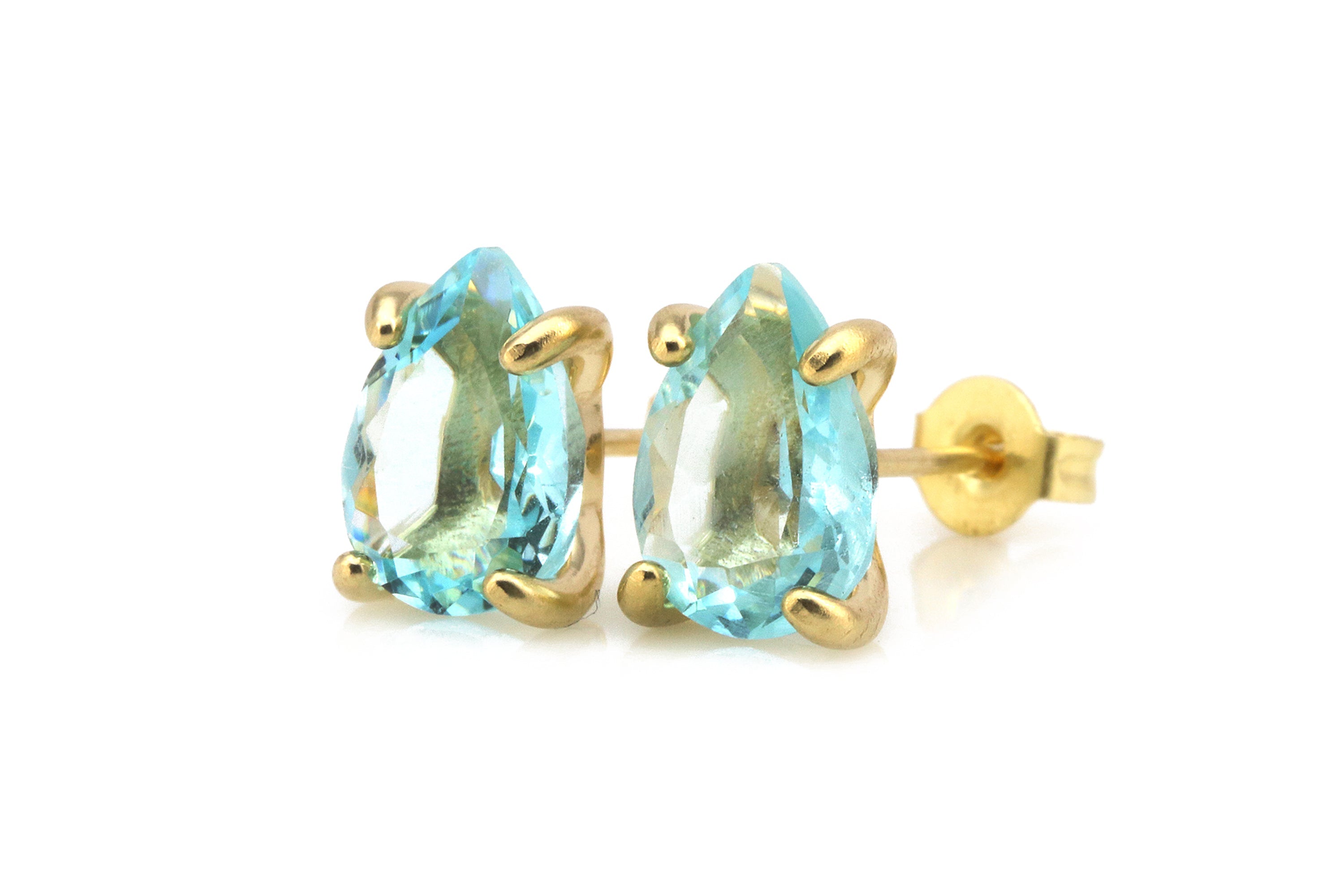 Dainty Topaz Gold Earrings Earrings Anemone Unique