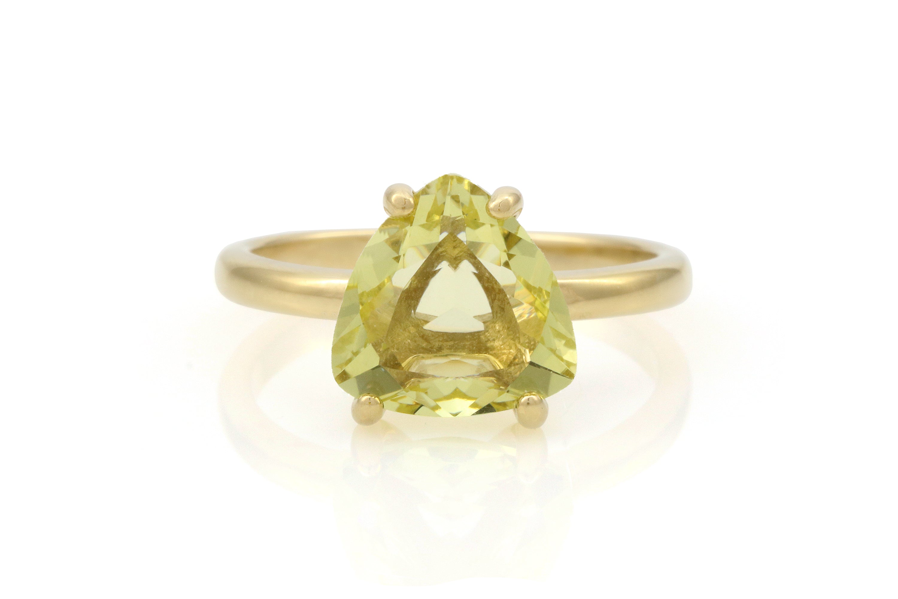Lemon Quartz in 4-Prong Gold-filled Ring Band Rings Anemone Unique