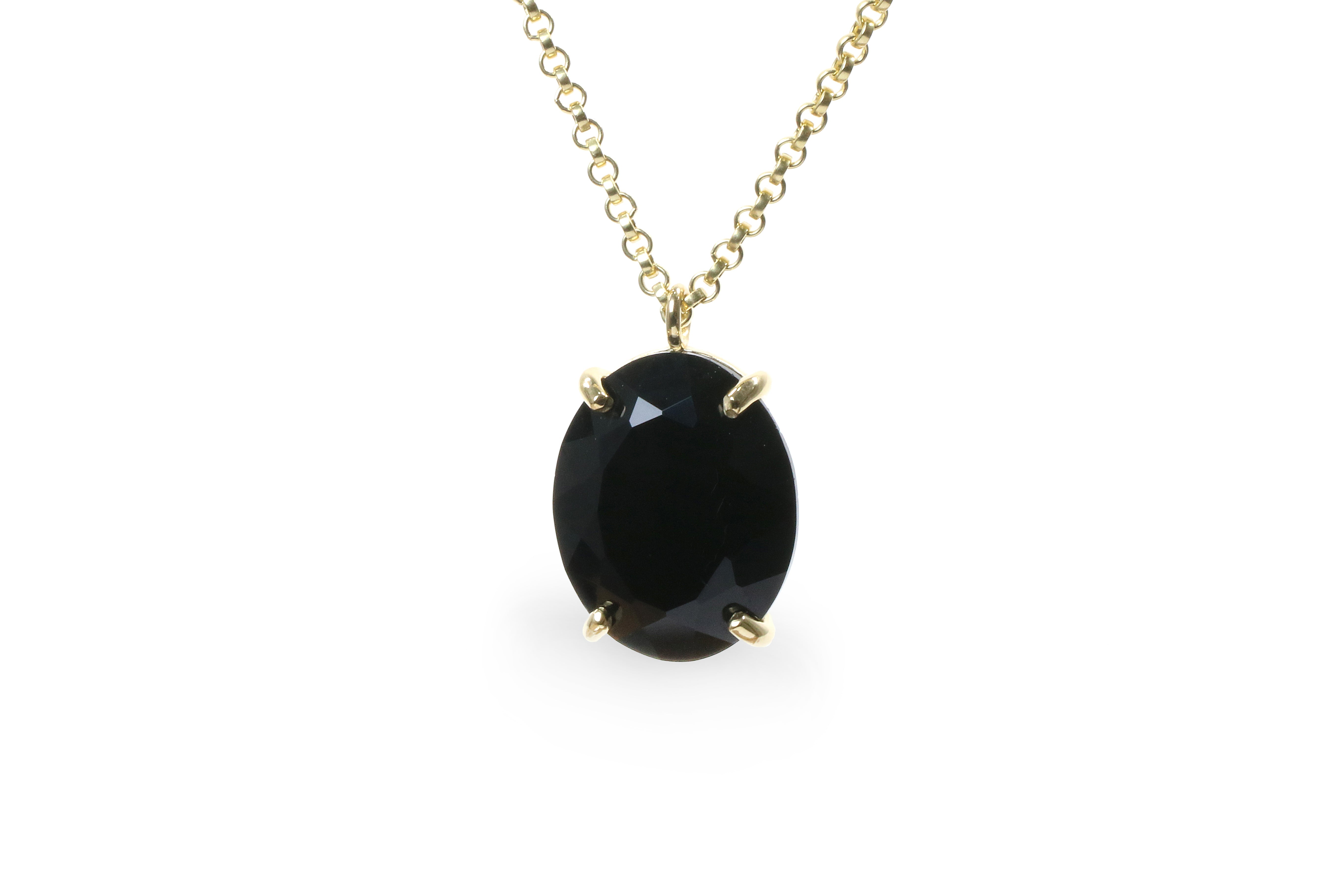 Versatile Oval 16x20MM Black Onyx Necklace necklaces Anemone Jewelry