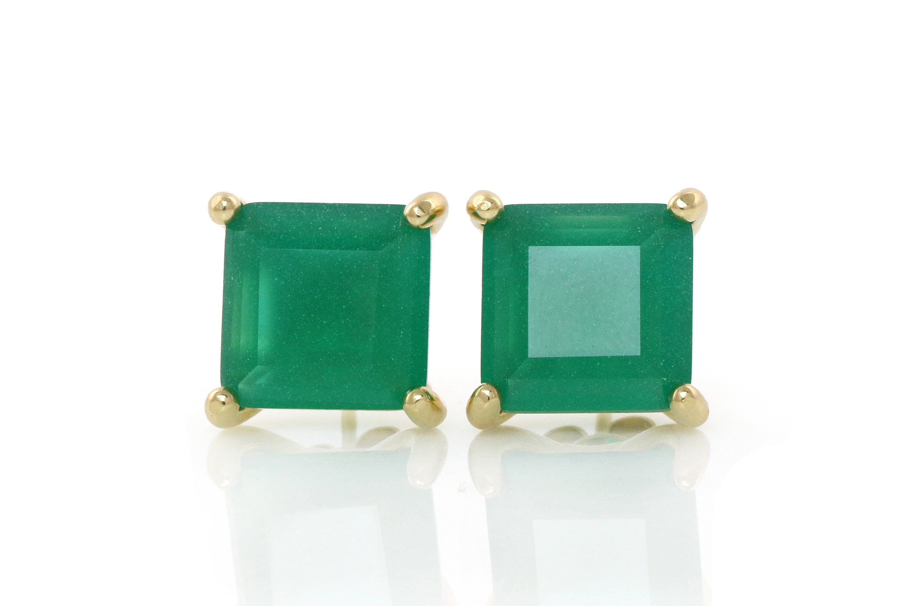 Square Onyx Gold Stud Earrings Earrings Anemone Unique