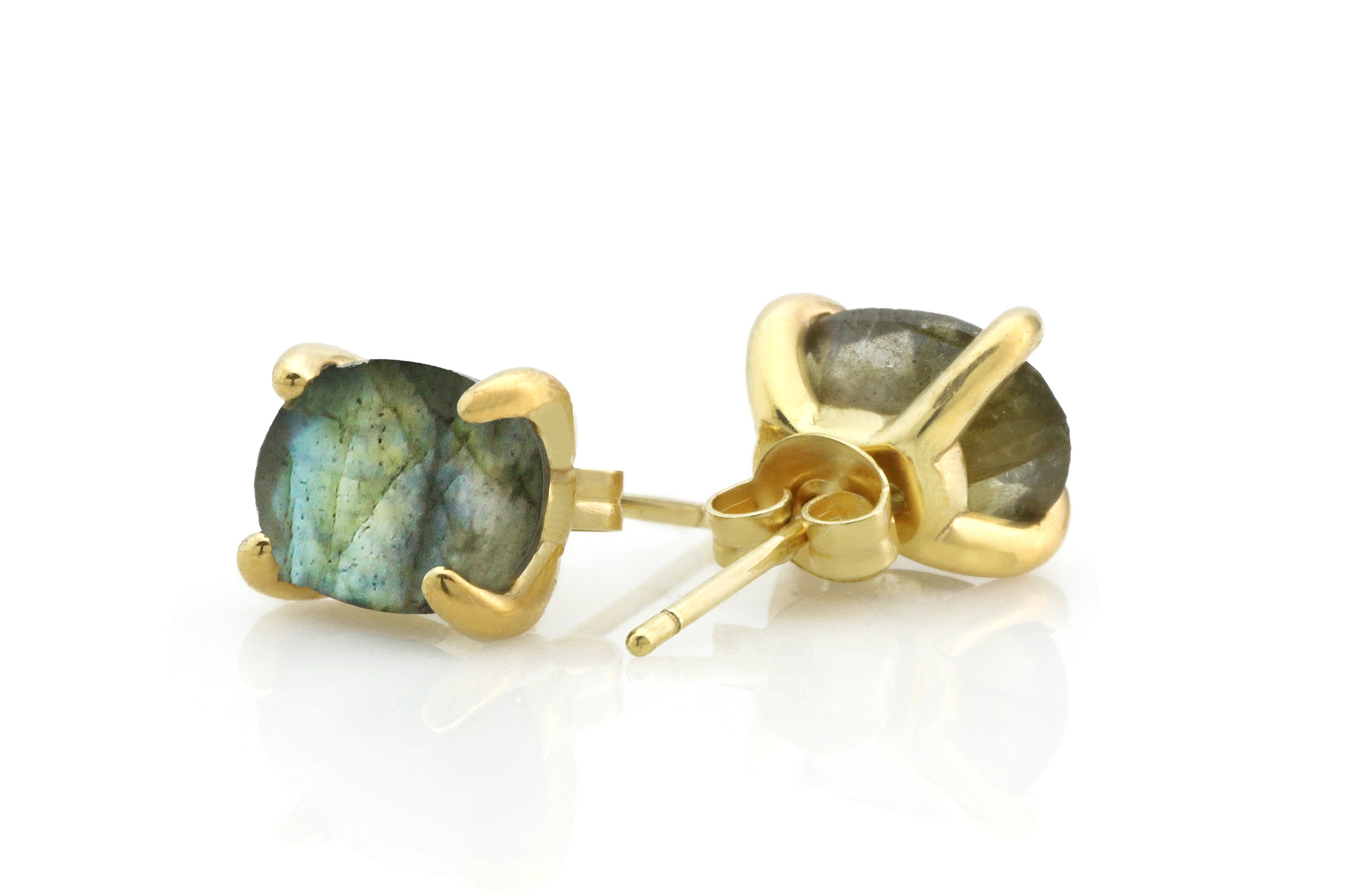 Luminescent Labradorite Earrings in Gold Filled Earrings Anemone Unique