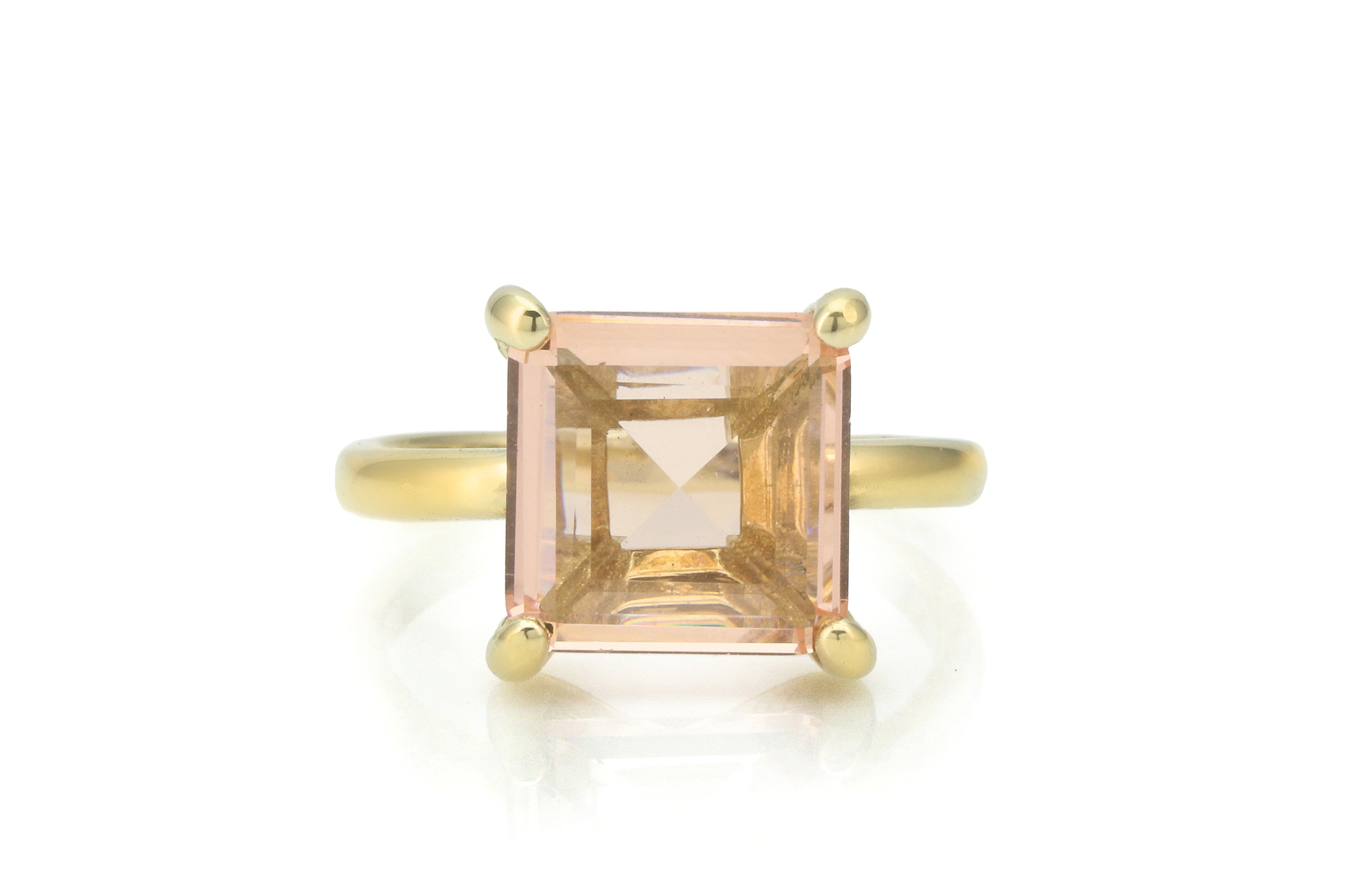 Alluring Square Morganite Gold Filled Ring Rings Anemone Unique
