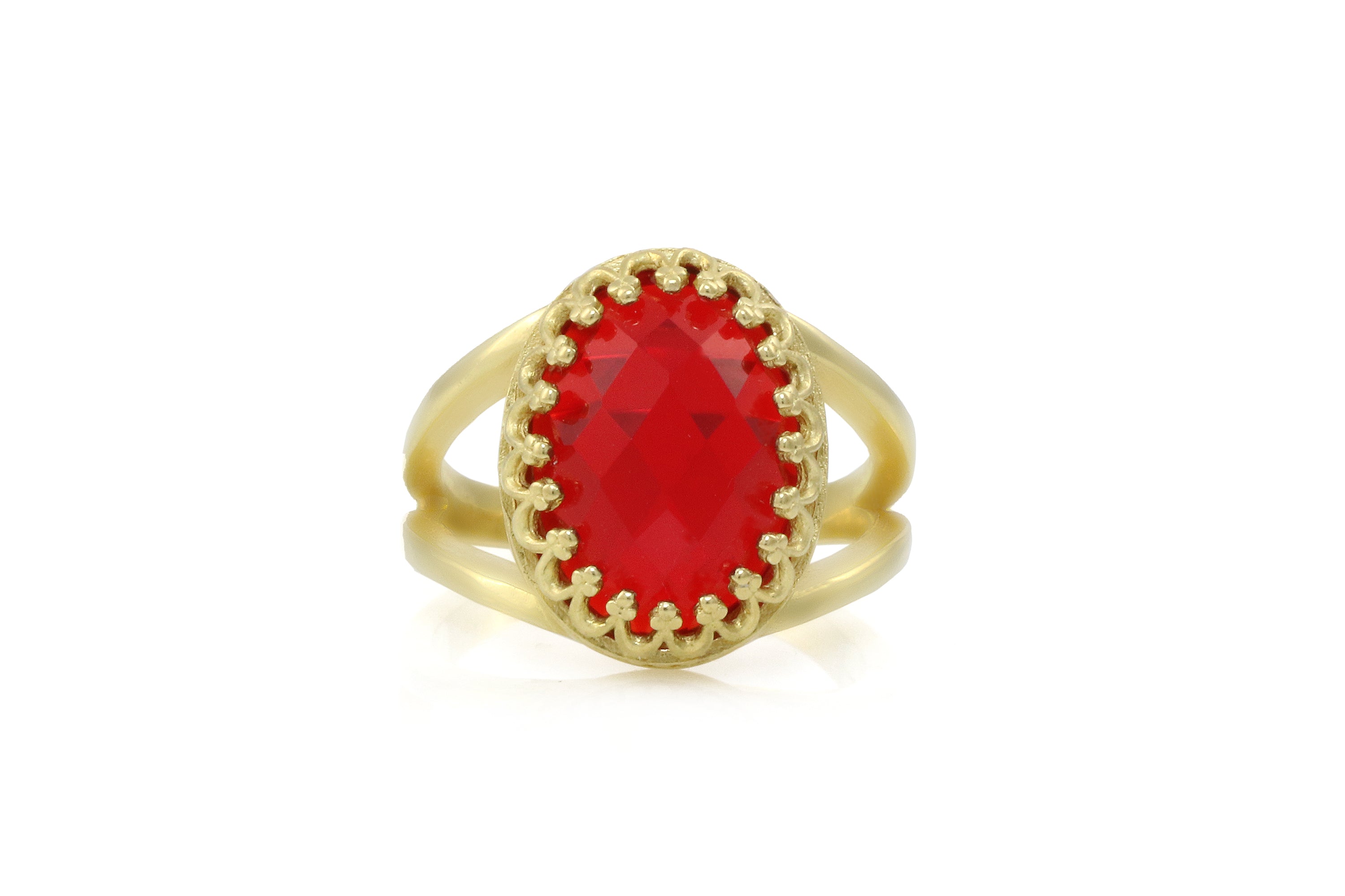Oval Ruby Gold Filled Band Ring Rings Anemone Jewelry