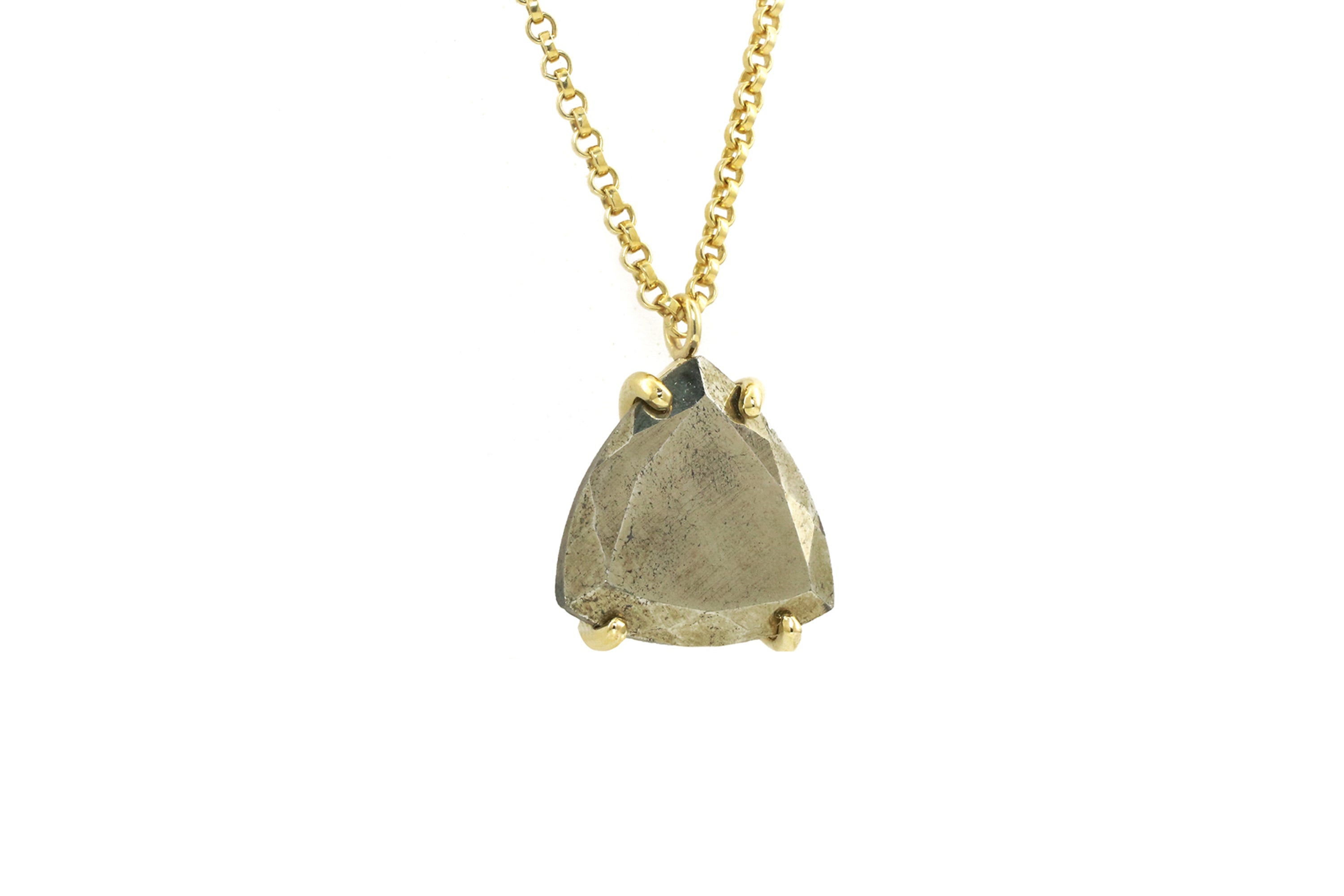 Pyrite Crystal Necklace in Silver necklaces Anemone Jewelry