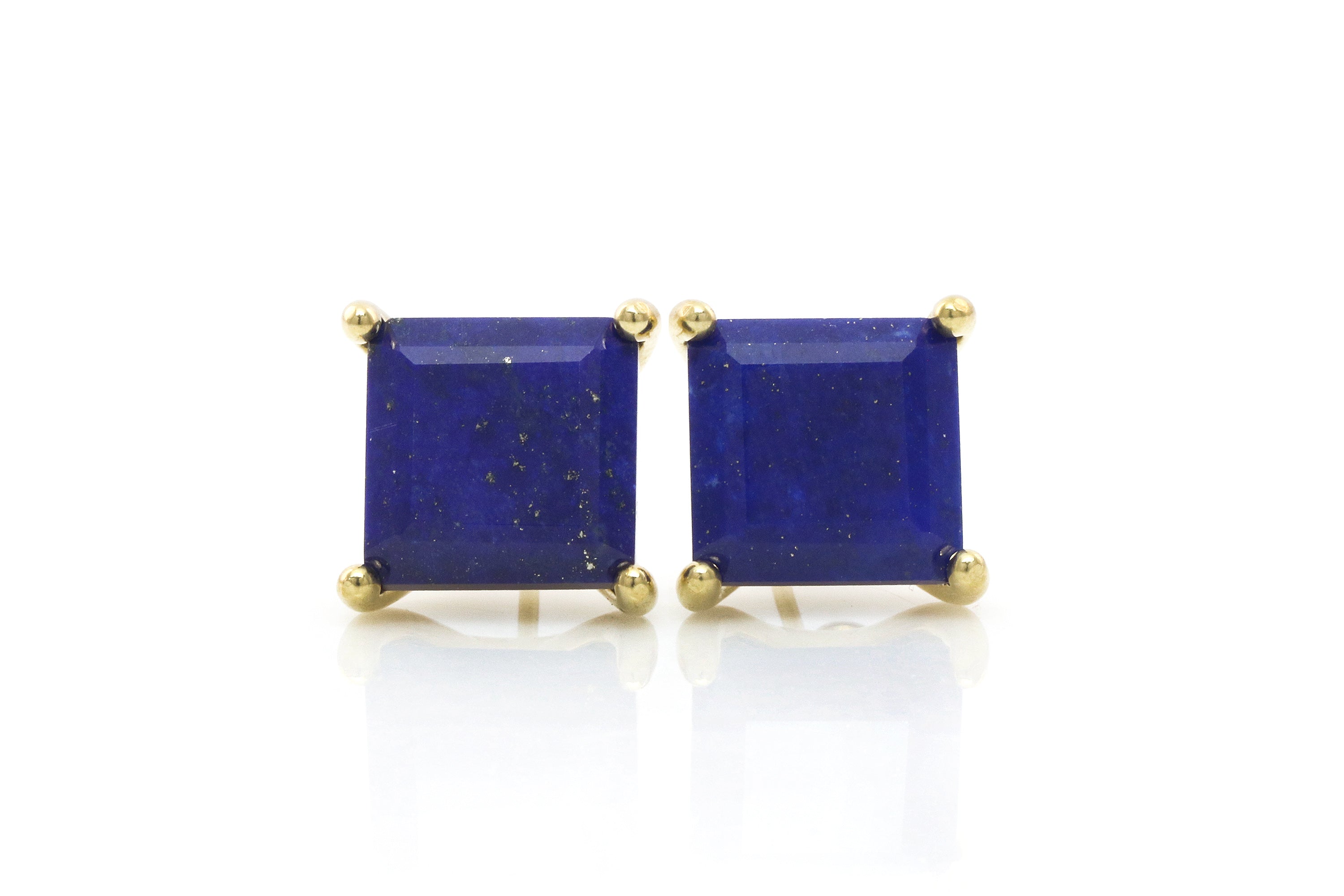 Gold Lapis Lazuli Square Earrings Earrings Anemone Unique