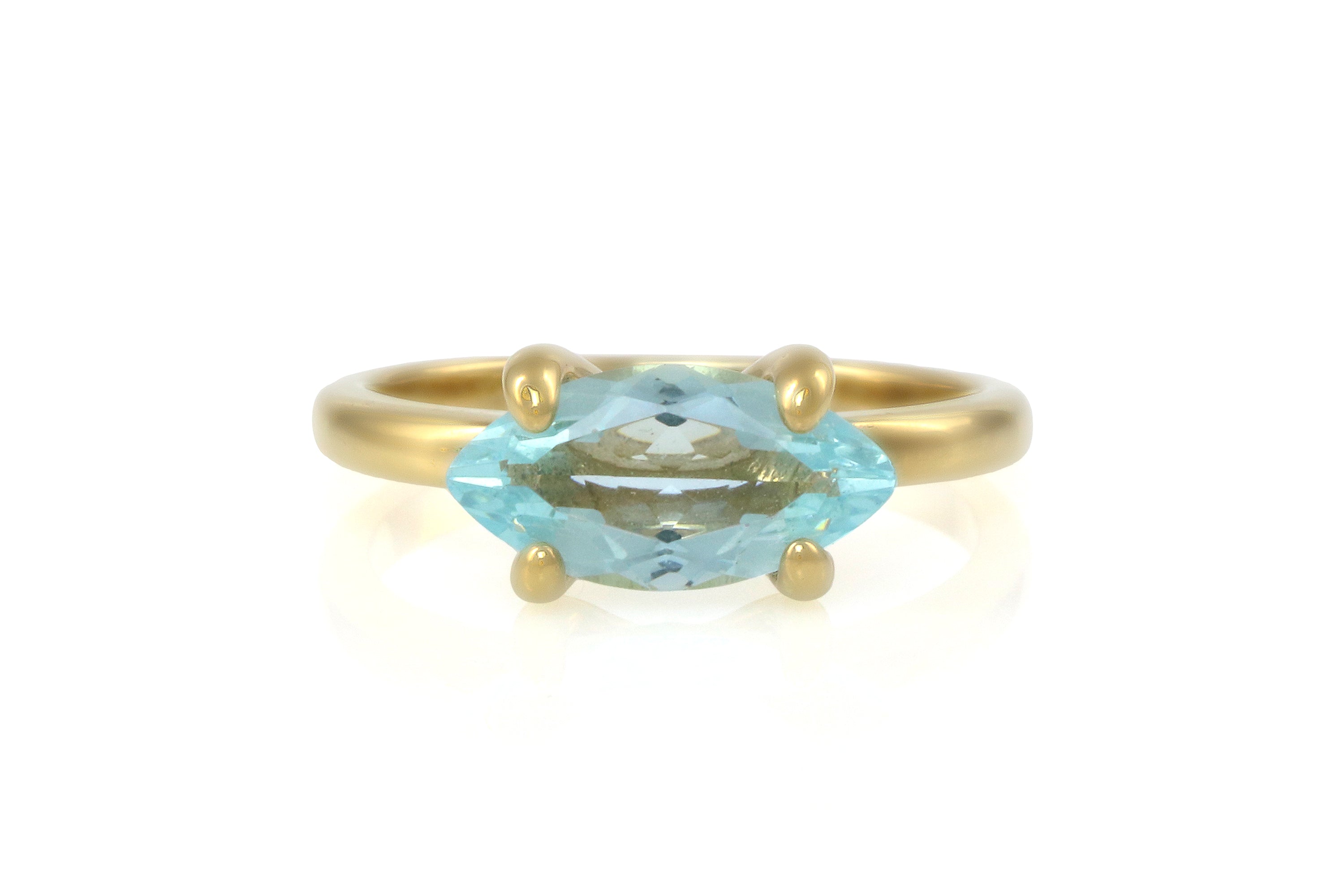 Lustrous Blue Topaz Gold Ring Rings Anemone Unique