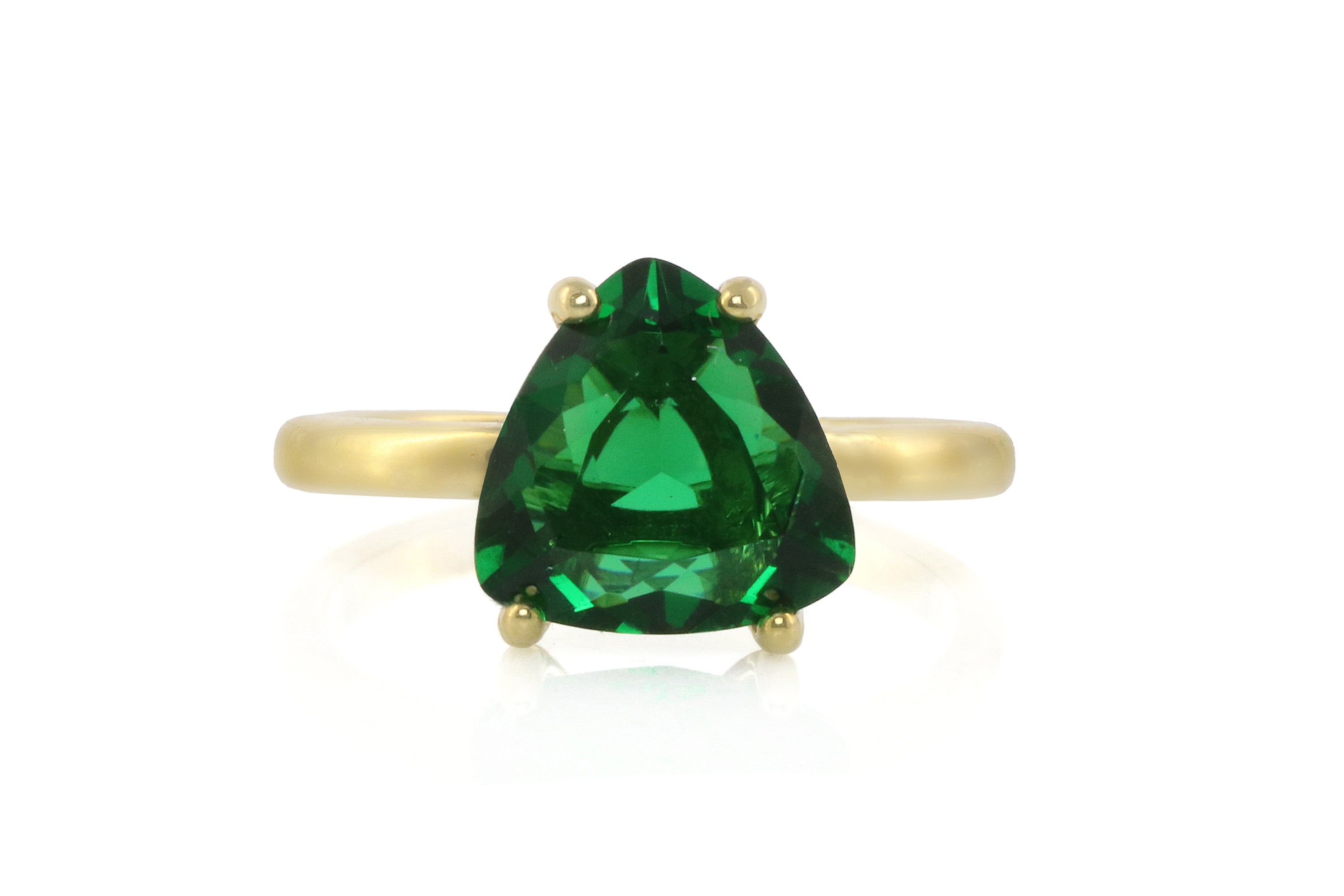 Vibrant Solitaire Emerald Ring in Gold Rings Anemone Unique