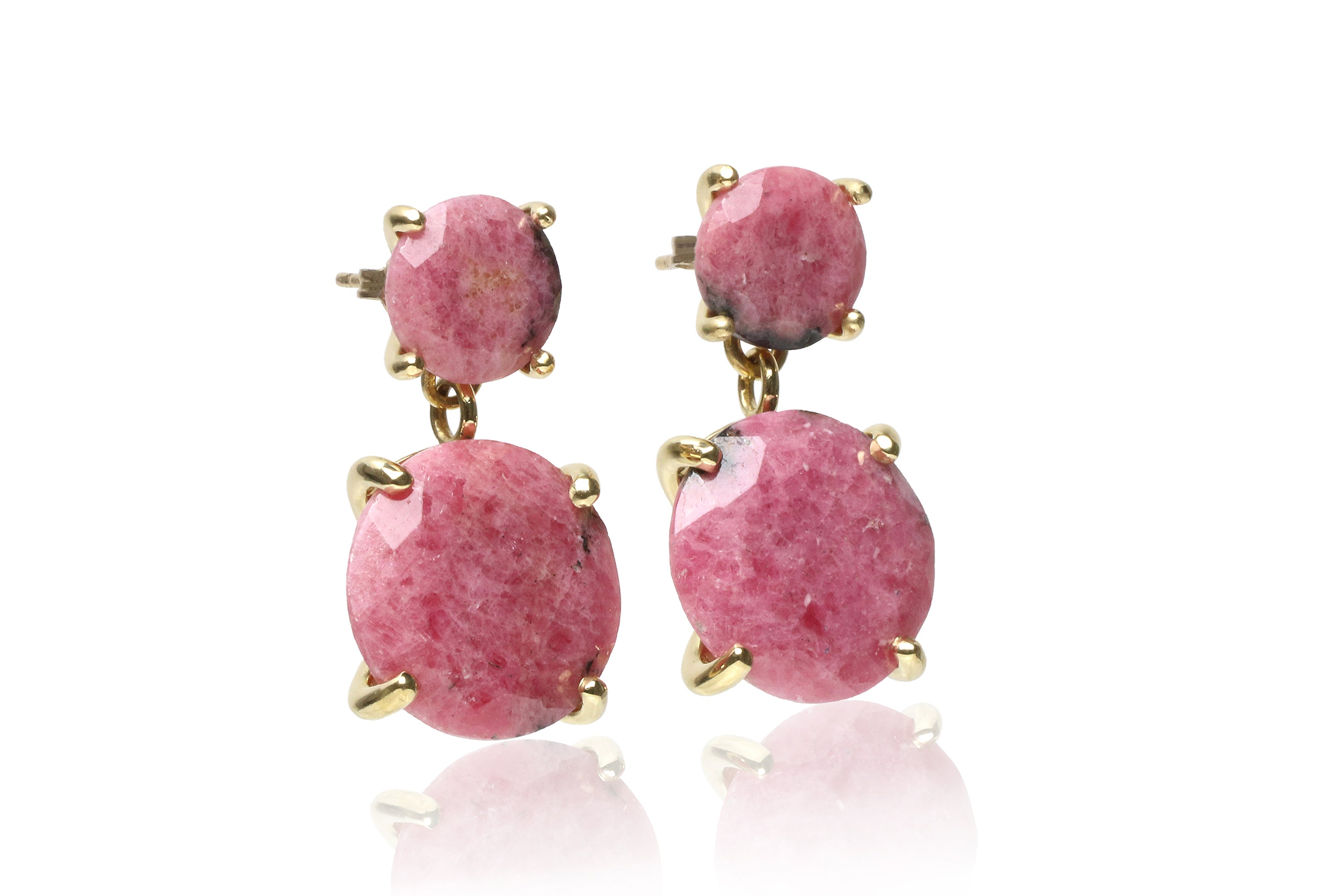 Round Rhodonite Silver Jewelry Earrings Earrings Anemone Jewelry
