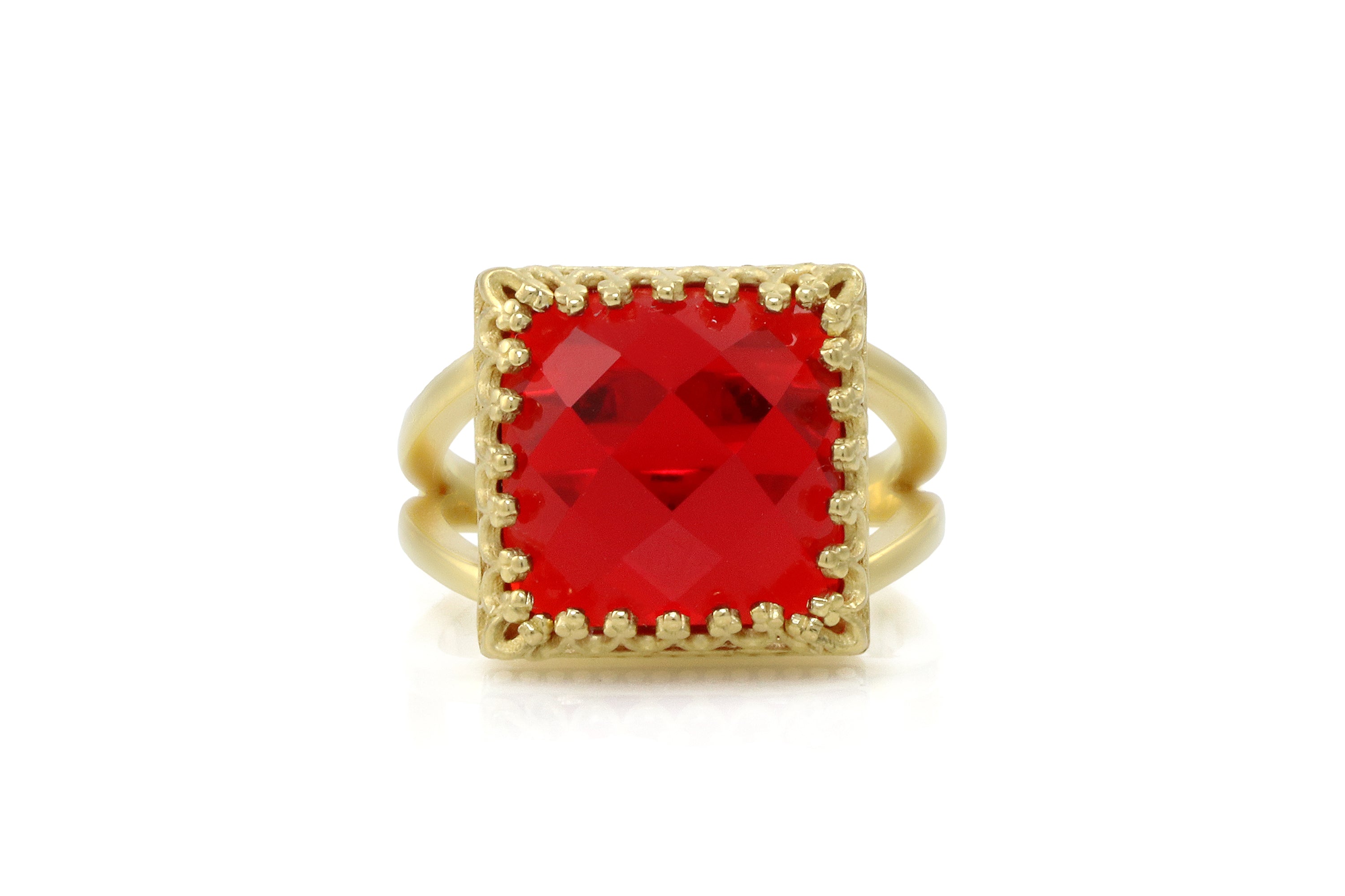 Square Ruby Jewelry Gold Ring Rings Anemone Jewelry