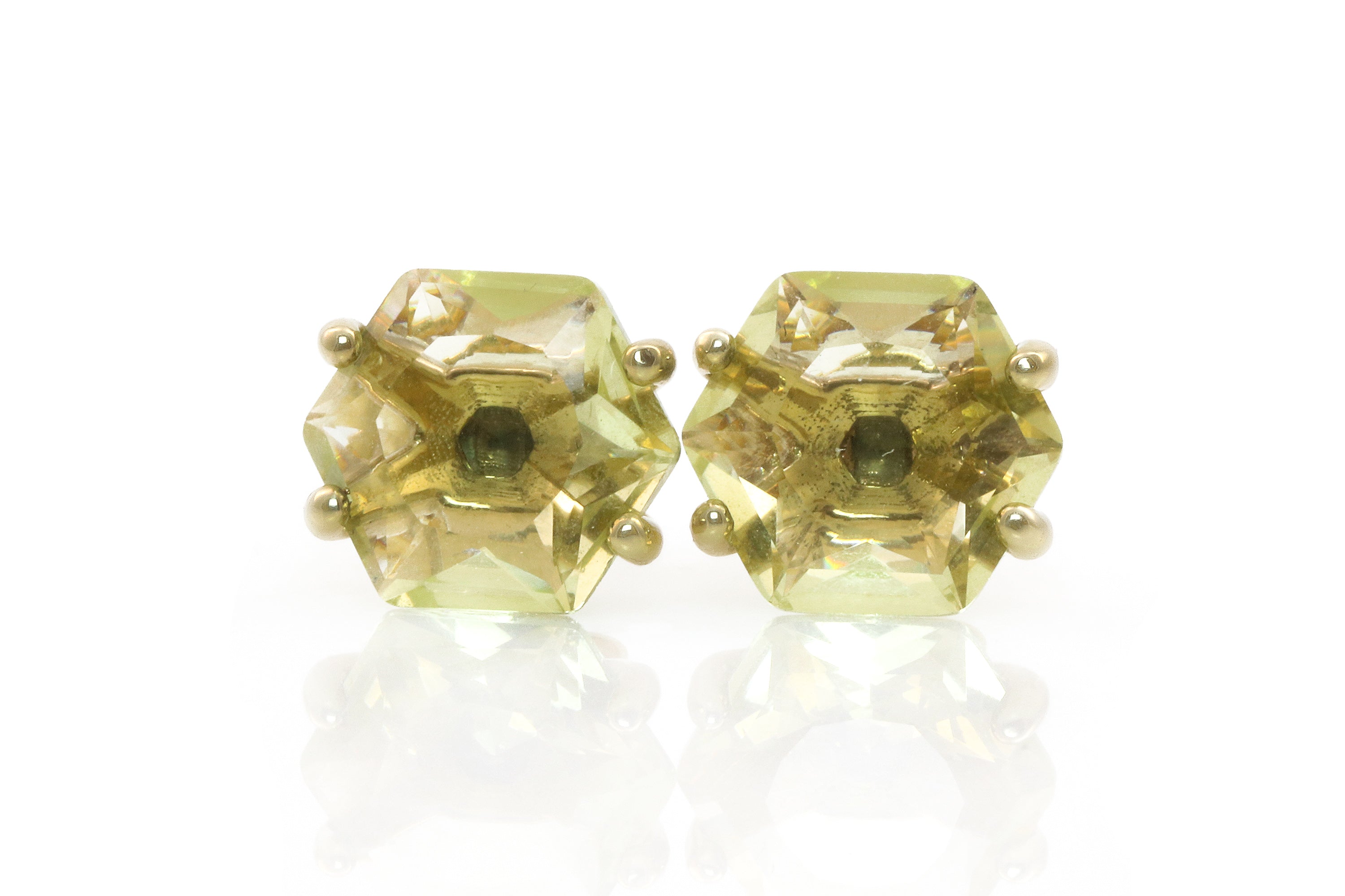 Artisan Lemon Quartz 14k Gold Earrings Earrings Anemone Unique
