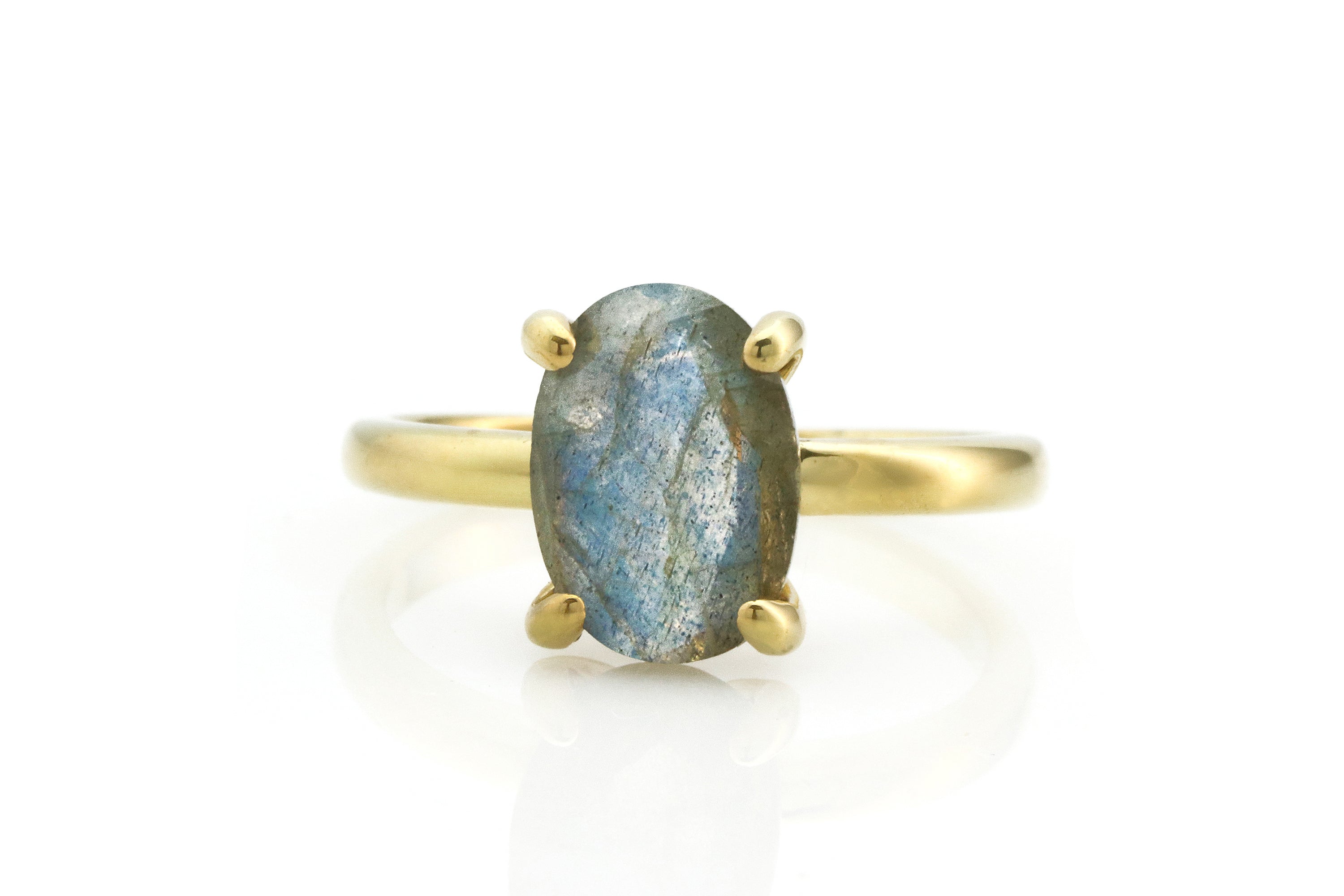 Oval Labradorite Ring in Gold Rings Anemone Unique