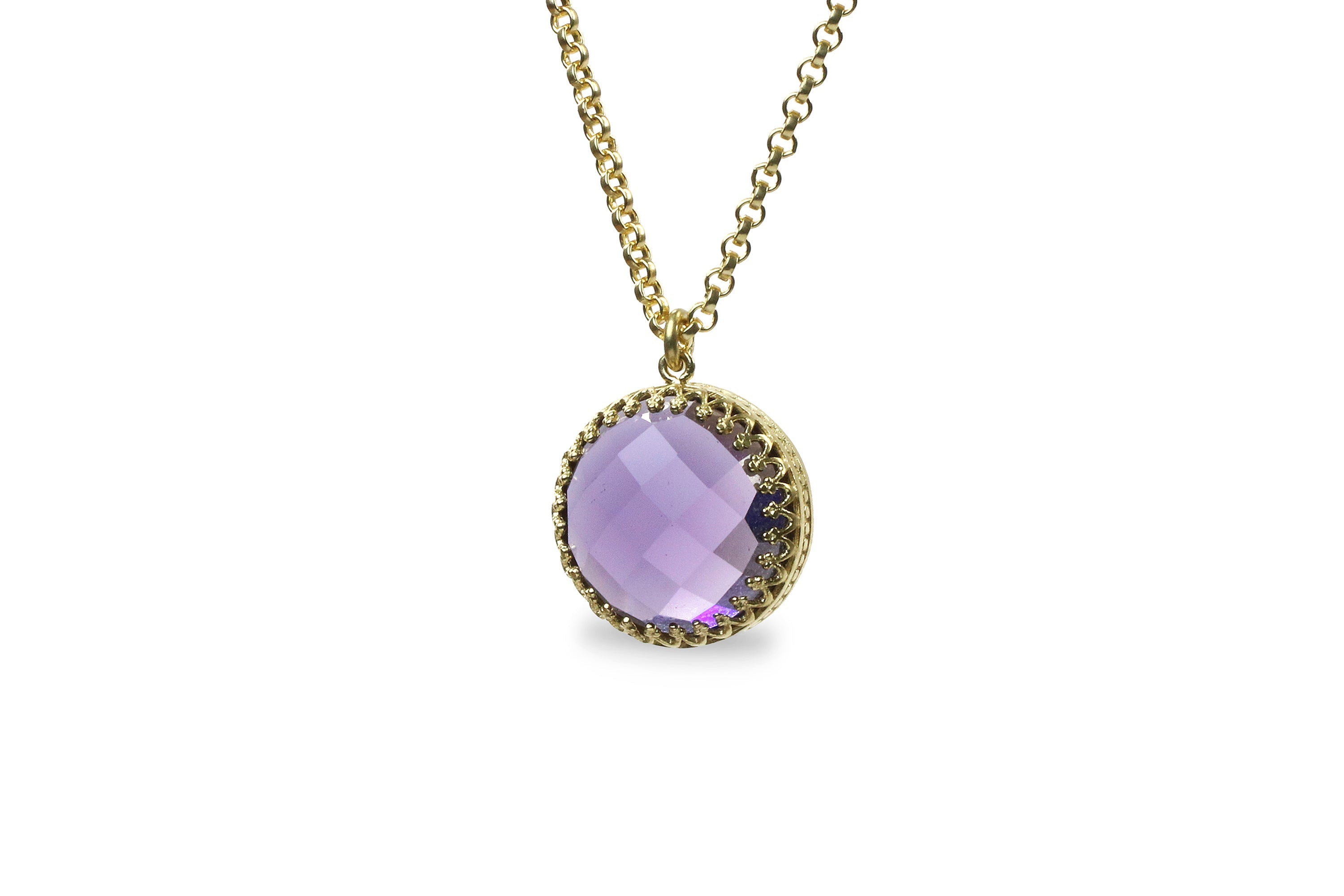 Dazzling Amethyst Necklace in Gold necklaces Anemone Jewelry