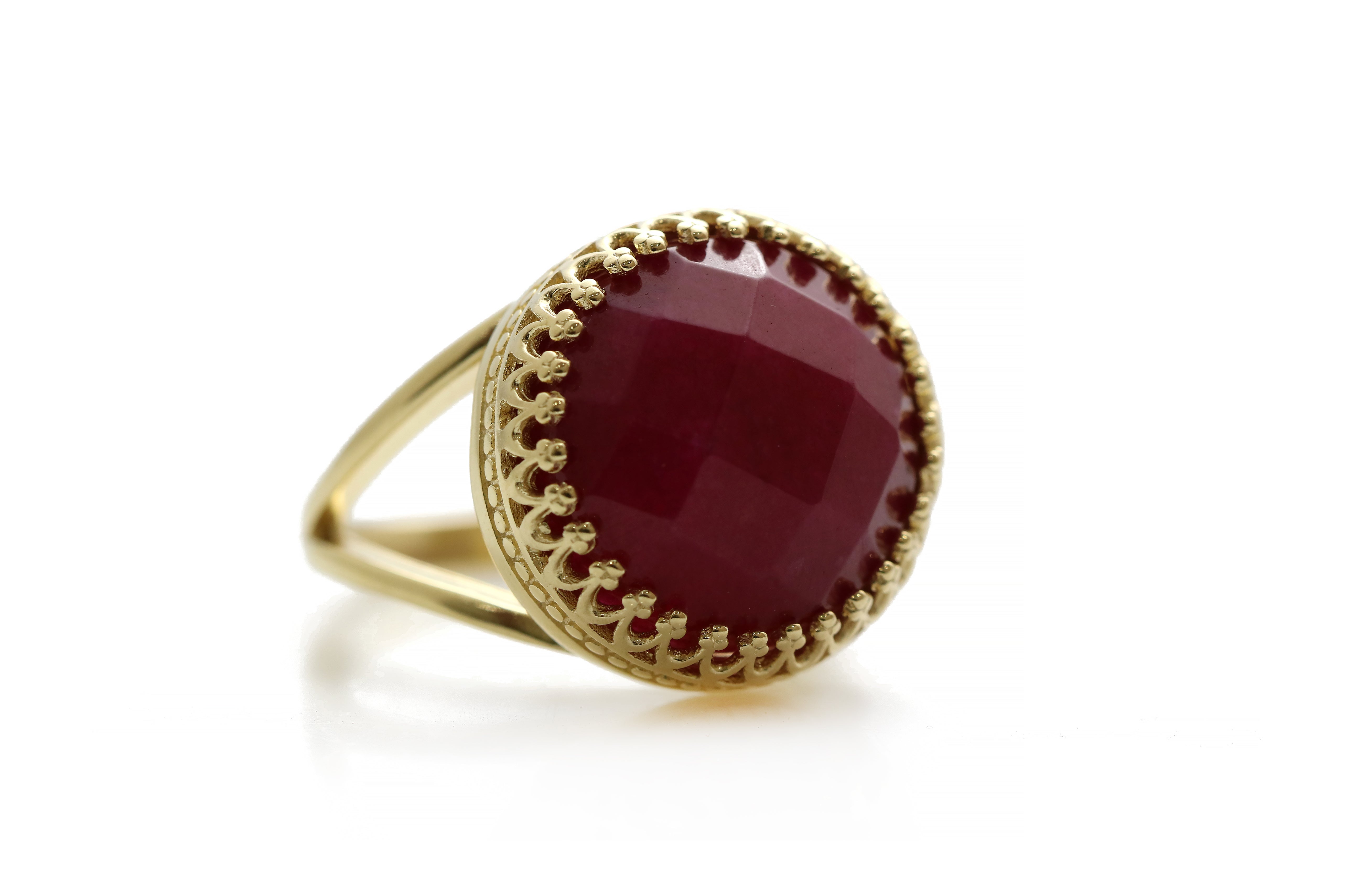 Classy Red Jade 14k Gold Filled Ring Rings Anemone Jewelry