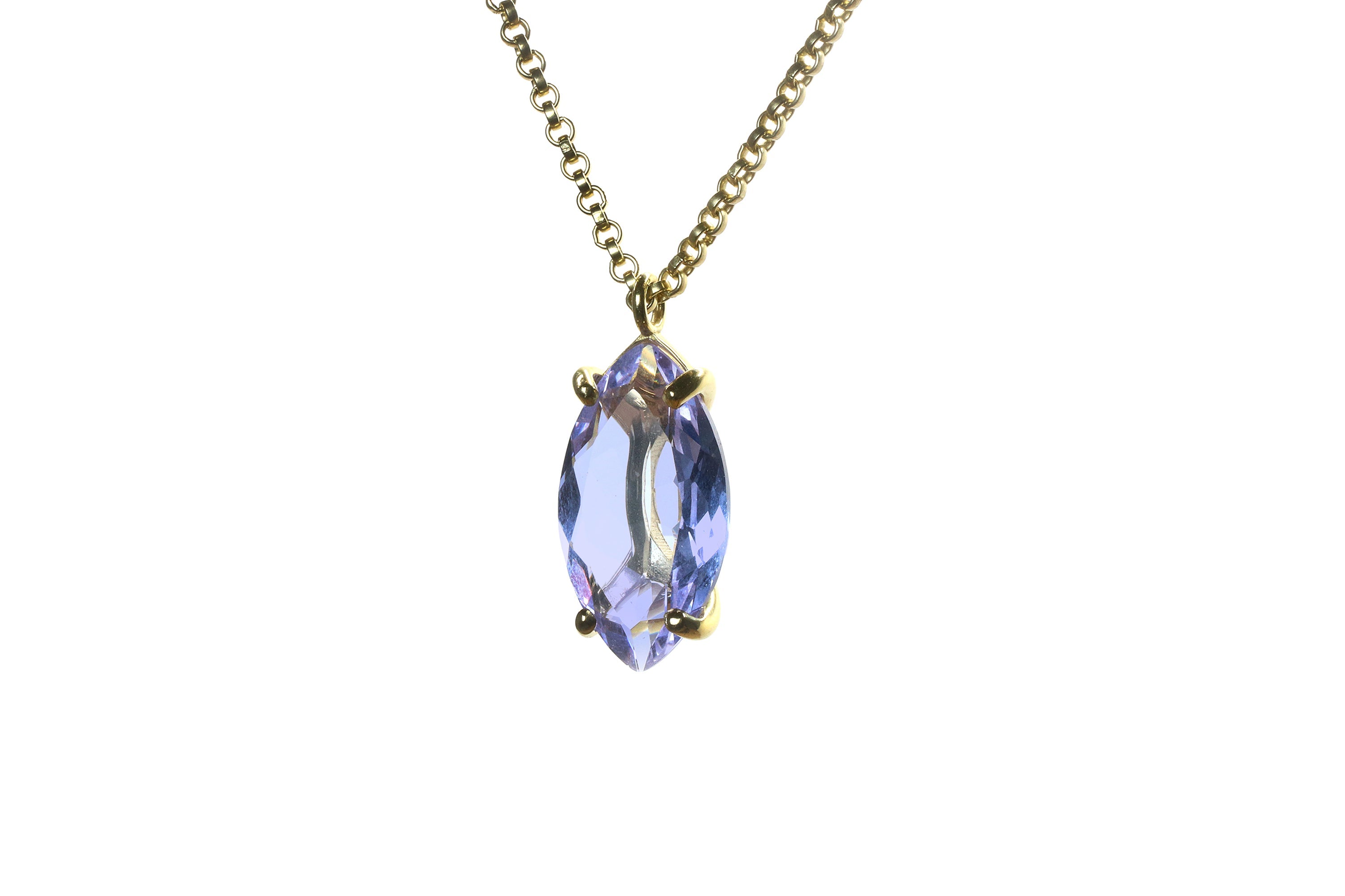 Dazzling Tanzanite Necklace in Gold necklaces Anemone Jewelry