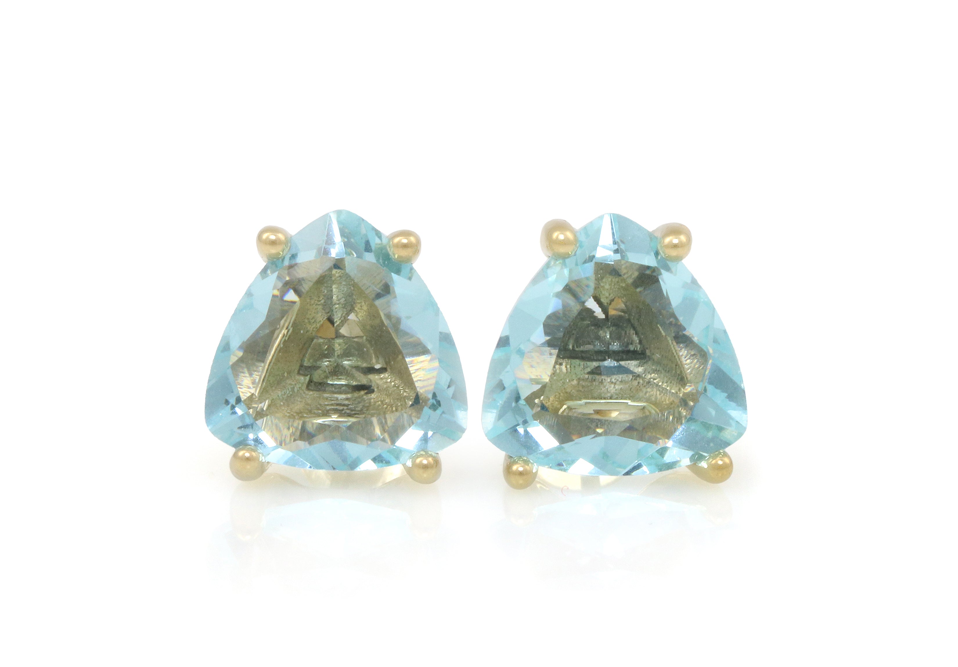 Lustrous Blue Topaz Gold Earrings Earrings Anemone Unique