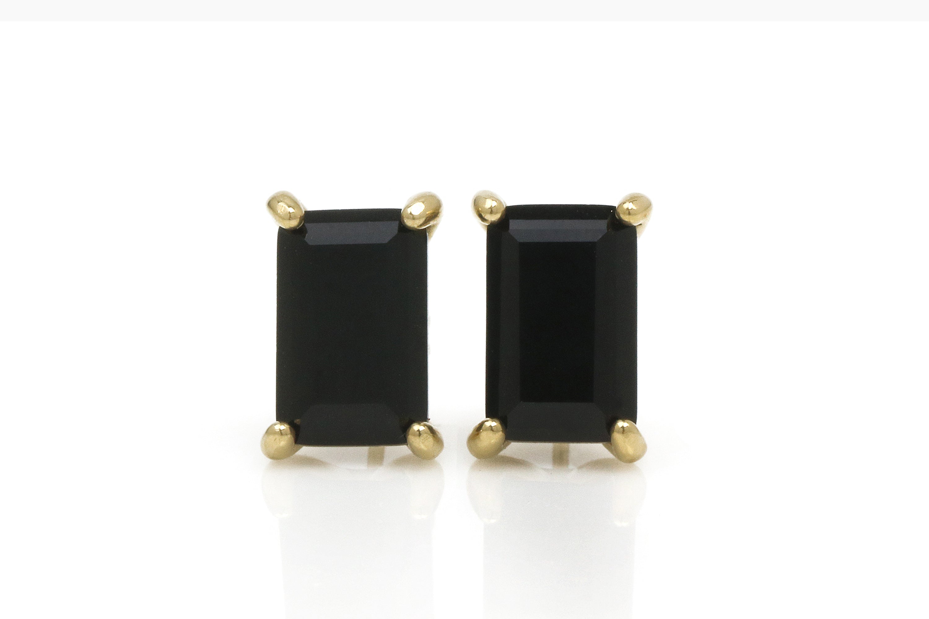 Statement Black Onyx Gold Earrings Earrings Anemone Unique