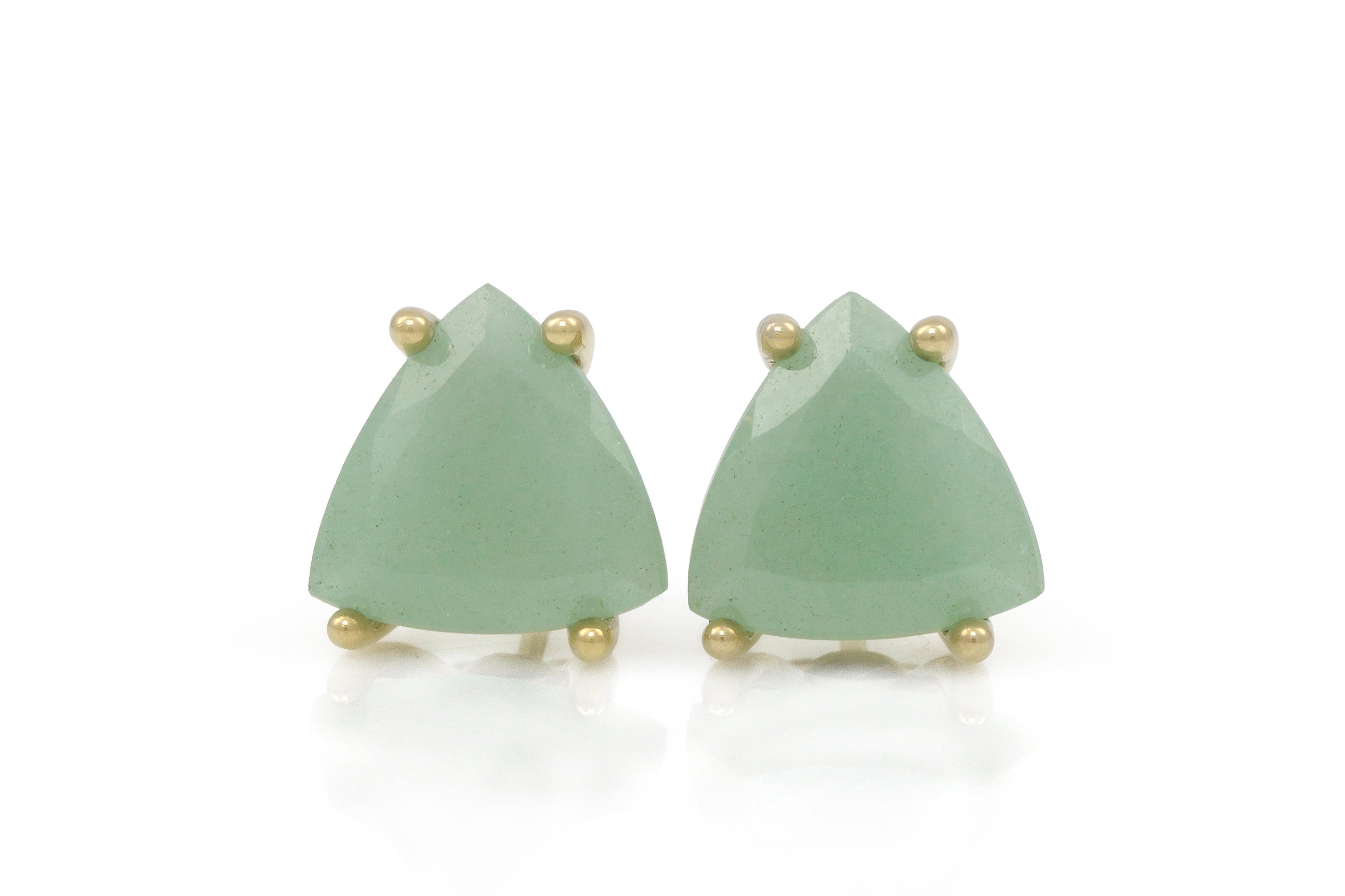 Trilliant Green Aventurine Gold Earrings Earrings Anemone Unique