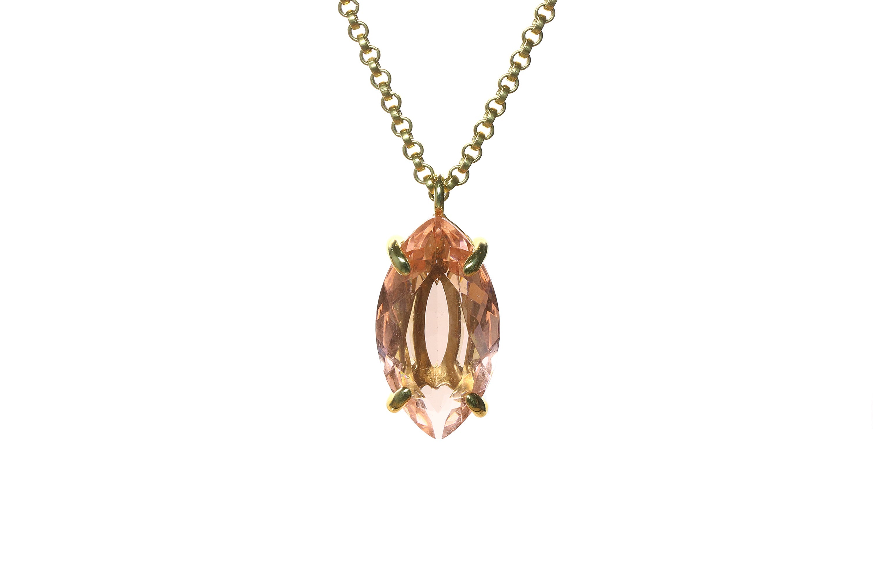 Marquise Morganite Jewelry Necklace in Gold necklaces Anemone Jewelry